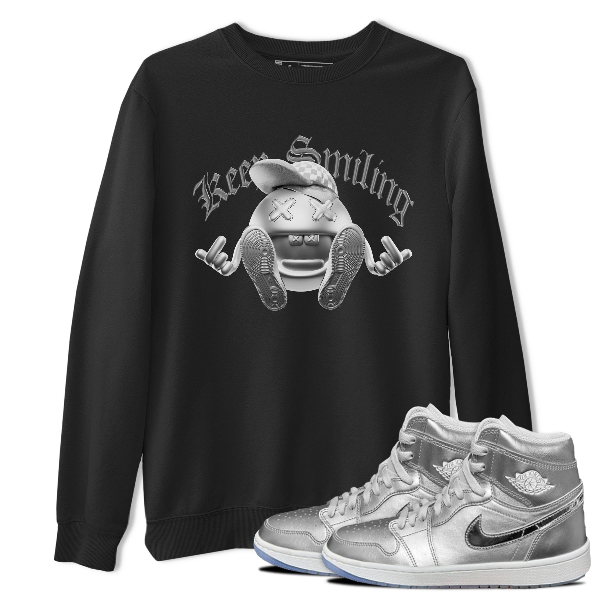 Air Jordan 1 Gift Giving shirt to match jordans Keep Smiling sneaker tees  Metal tees AJ1 Gift Giving Drip Gear Zone Unisex Black 1 T-Shirt