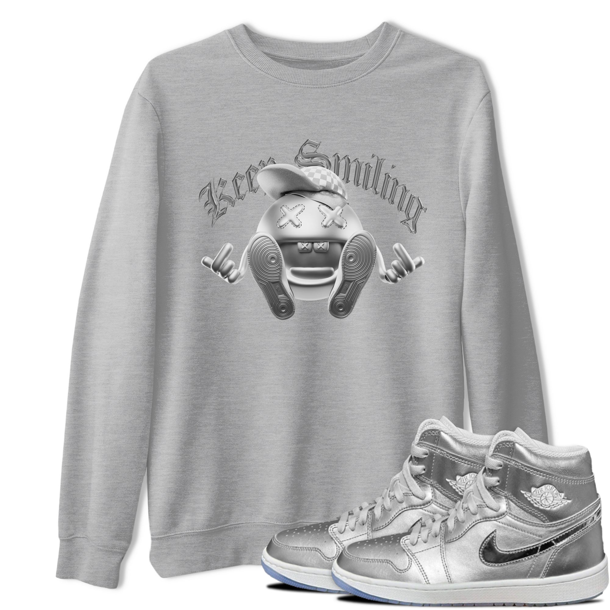 Air Jordan 1 Gift Giving shirt to match jordans Keep Smiling sneaker tees  Metal tees AJ1 Gift Giving Drip Gear Zone Unisex Heather Grey 1 T-Shirt