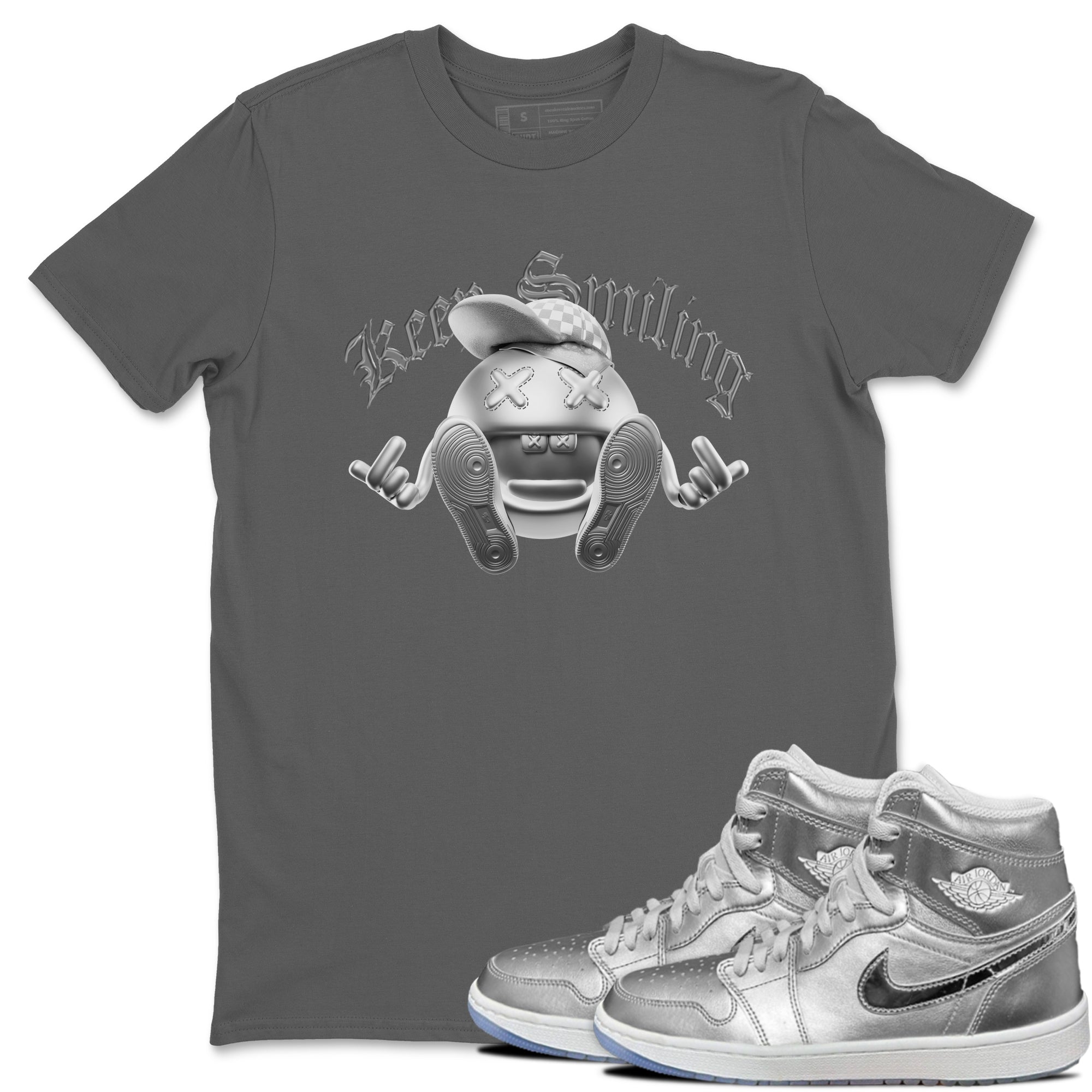 Air Jordan 1 Gift Giving shirt to match jordans Keep Smiling sneaker tees  Metal tees AJ1 Gift Giving Drip Gear Zone Unisex Cool Grey 1 T-Shirt