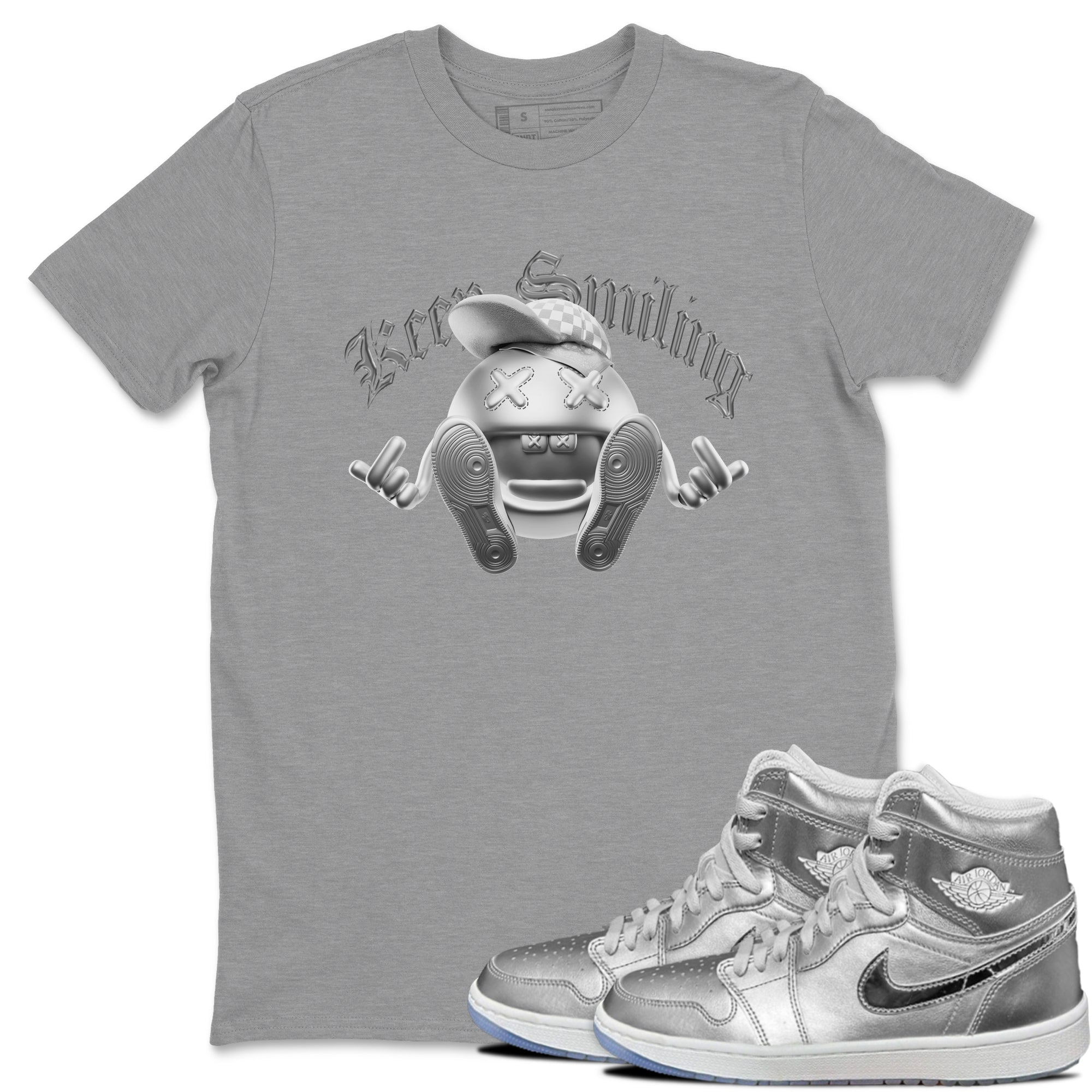 Air Jordan 1 Gift Giving shirt to match jordans Keep Smiling sneaker tees  Metal tees AJ1 Gift Giving Drip Gear Zone Unisex Heather Grey 1 T-Shirt