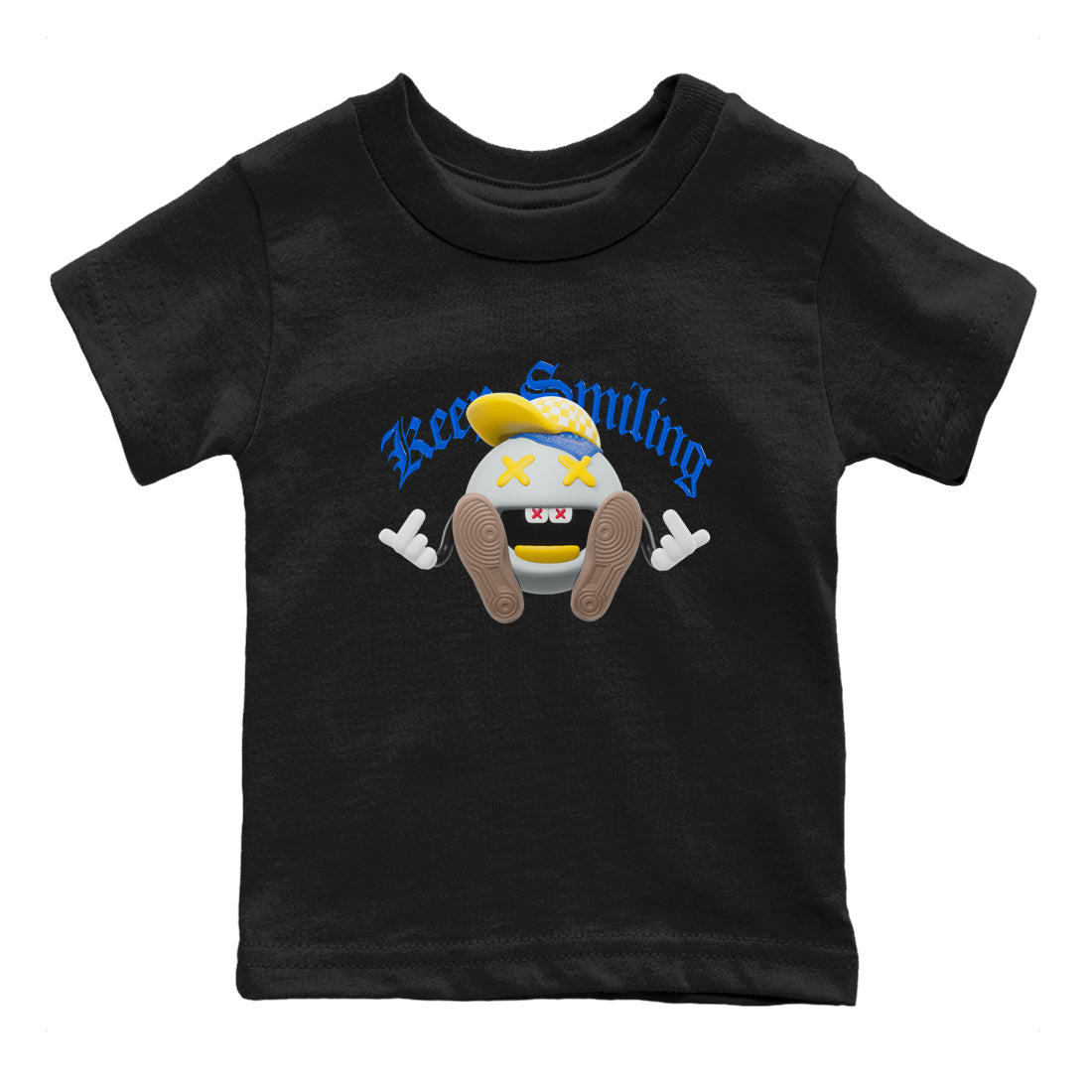 1s Travis Scott Canary shirt to match jordans Keep Smiling sneaker tees Air Jordan 1 Travis Scott Canary Drip Gear Zone baby toddler Black 2 cotton Shirt