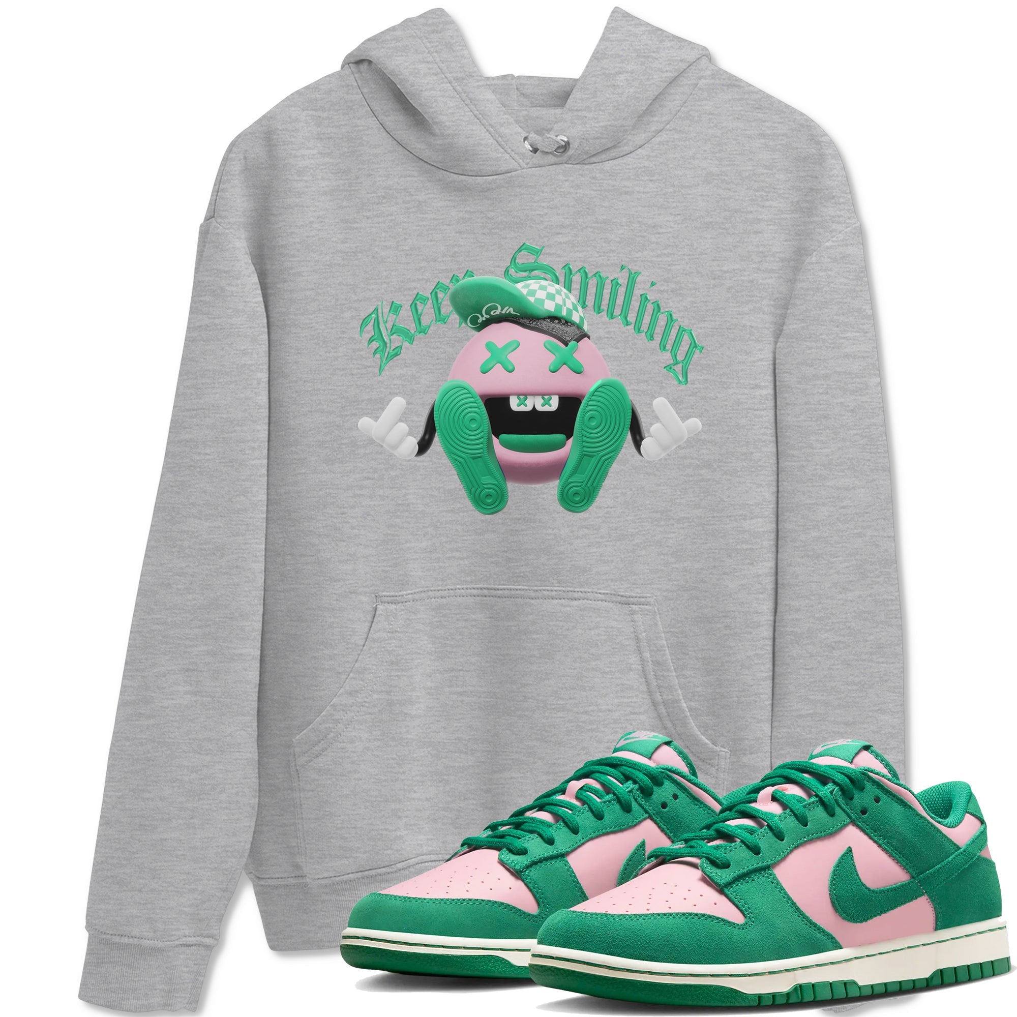 Dunk Low Medium Soft Pink Malachite shirt to match jordans Keep Smiling sneaker tees Dunk Medium Soft Pink Malachite Drip Gear Zone unisex cotton Heather Grey 1 crew neck shirt