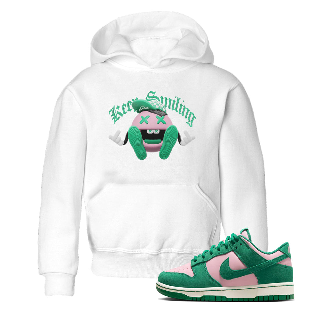 Dunk Low Medium Soft Pink Malachite shirt to match jordans Keep Smiling sneaker tees Dunk Medium Soft Pink Malachite Drip Gear Zone baby toddler White 1 cotton Shirt