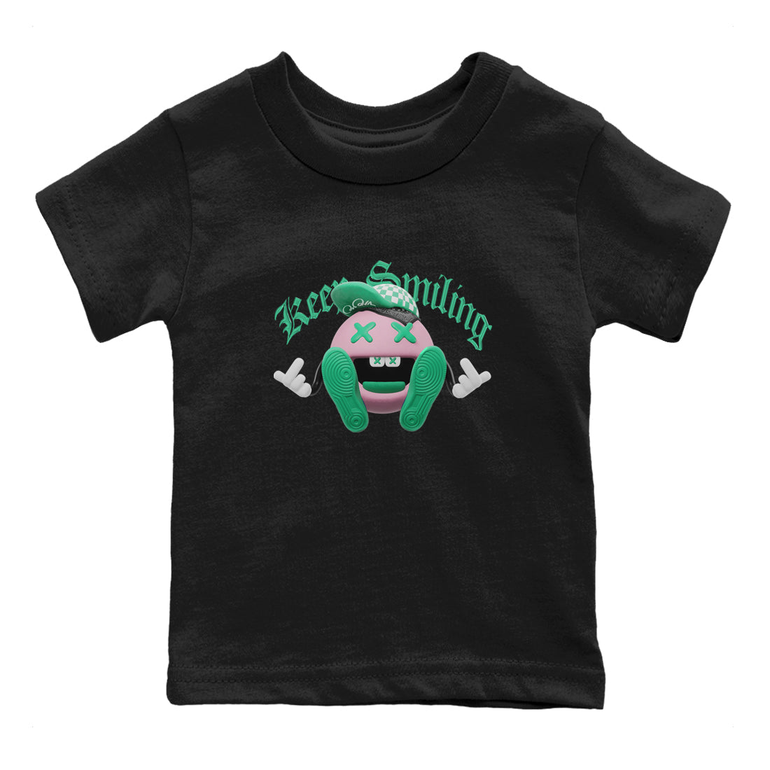Dunk Low Medium Soft Pink Malachite shirt to match jordans Keep Smiling sneaker tees Dunk Medium Soft Pink Malachite Drip Gear Zone baby toddler Black 2 cotton Shirt