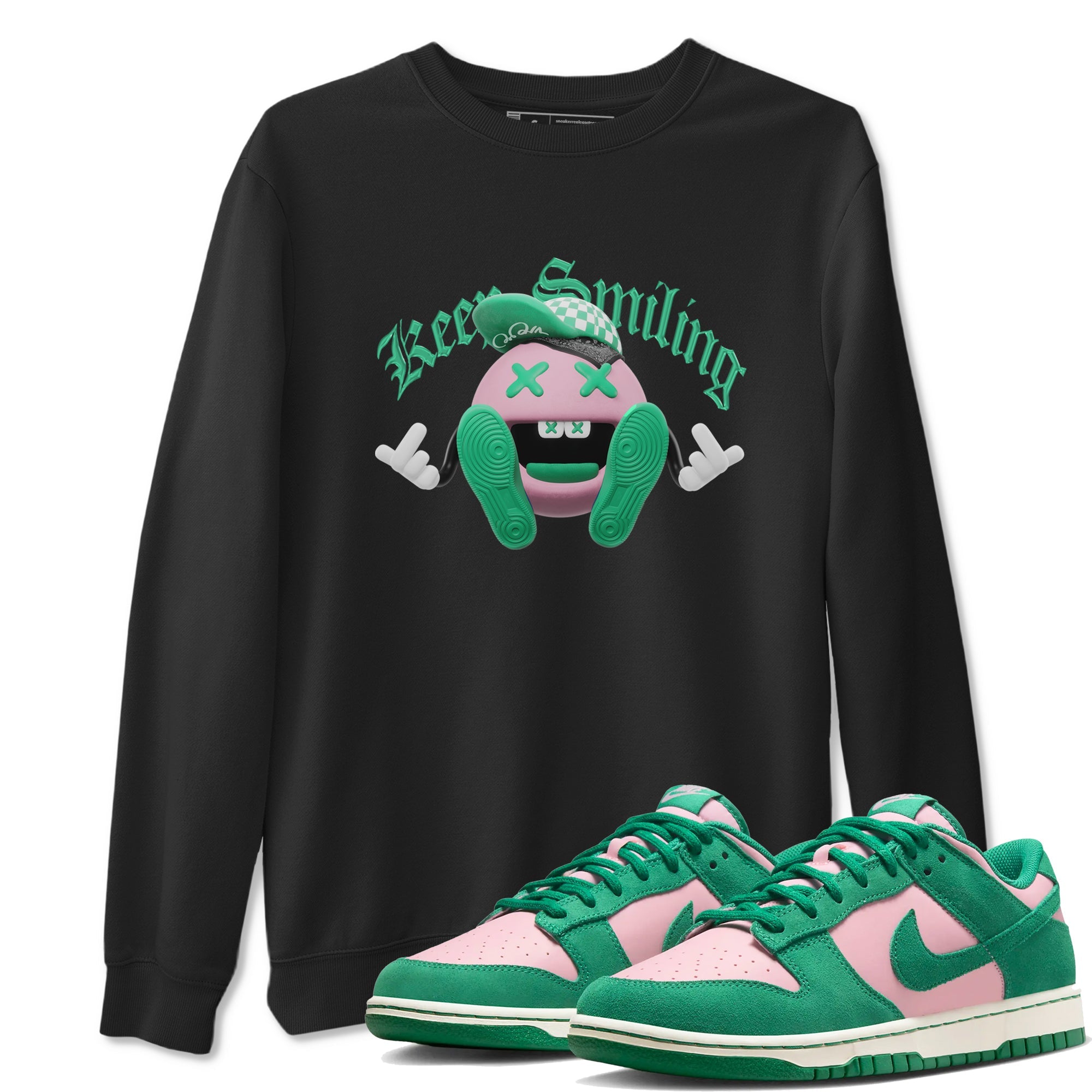 Dunk Low Medium Soft Pink Malachite shirt to match jordans Keep Smiling sneaker tees Dunk Medium Soft Pink Malachite Drip Gear Zone unisex cotton Black 1 crew neck shirt