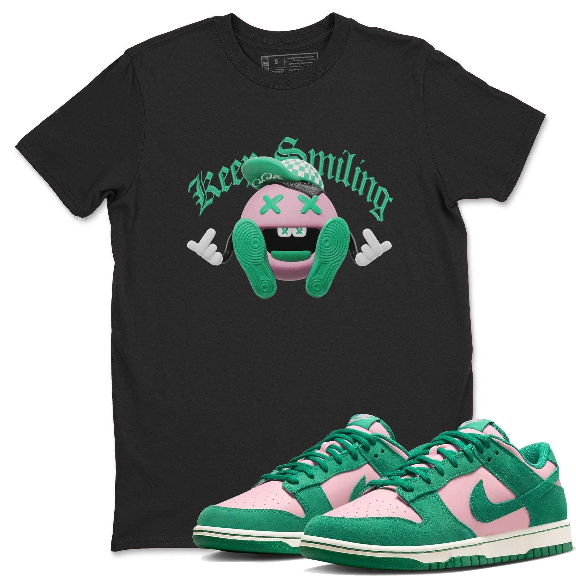 Dunk Low Medium Soft Pink Malachite shirt to match jordans Keep Smiling sneaker tees Dunk Medium Soft Pink Malachite Drip Gear Zone unisex cotton Black 1 crew neck shirt