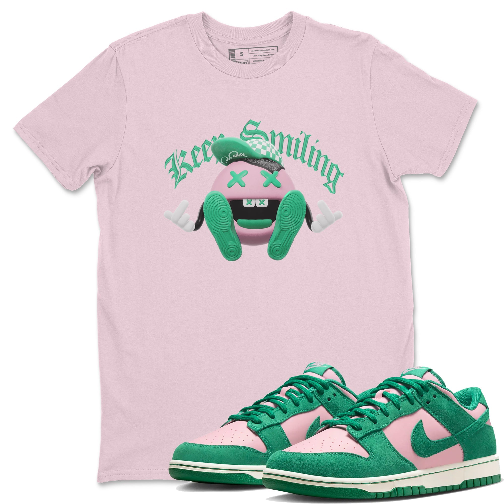 Dunk Low Medium Soft Pink Malachite shirt to match jordans Keep Smiling sneaker tees Dunk Medium Soft Pink Malachite Drip Gear Zone unisex cotton Pink 1 crew neck shirt