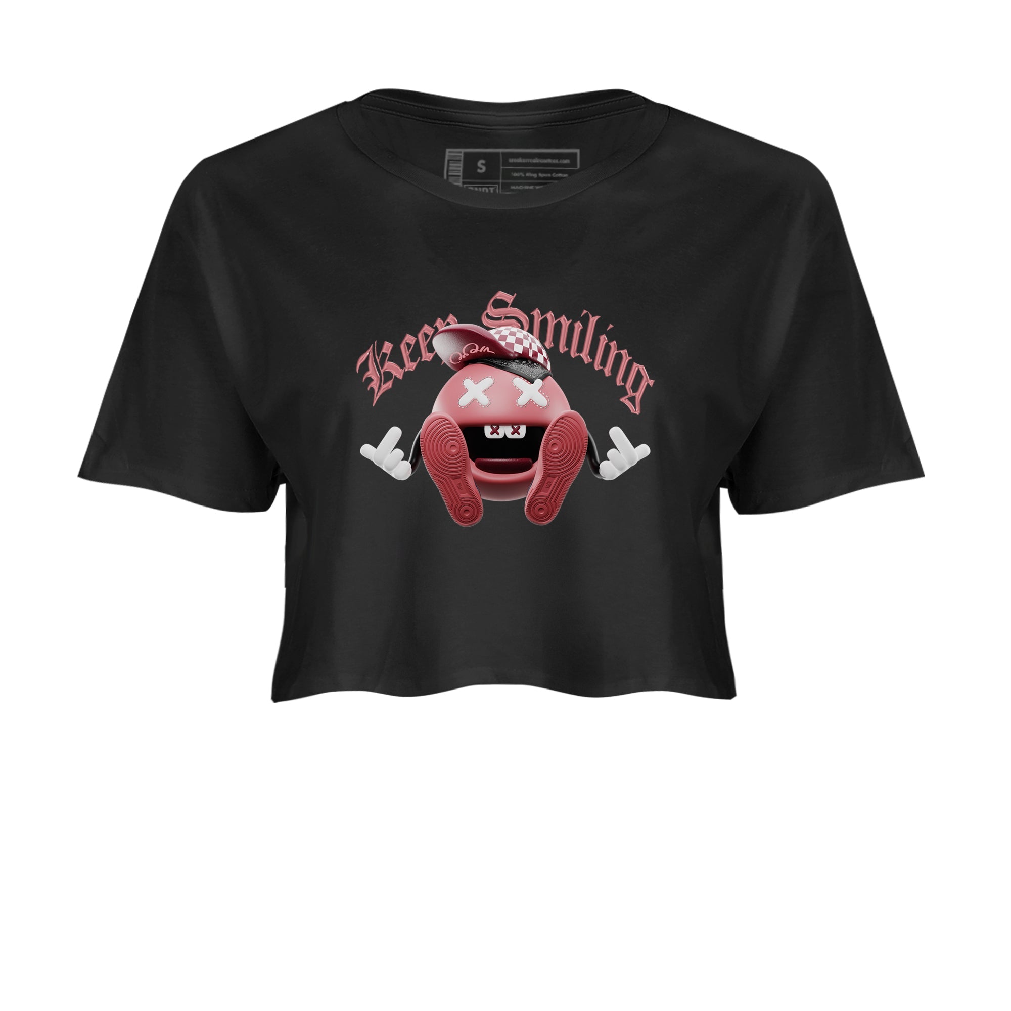Dunk Valentines Day 2024 shirt to match jordans Keep Smiling sneaker tees Dunk Happy Valentines Day 2024 Drip Gear Zone Black 2 Crop T-Shirt
