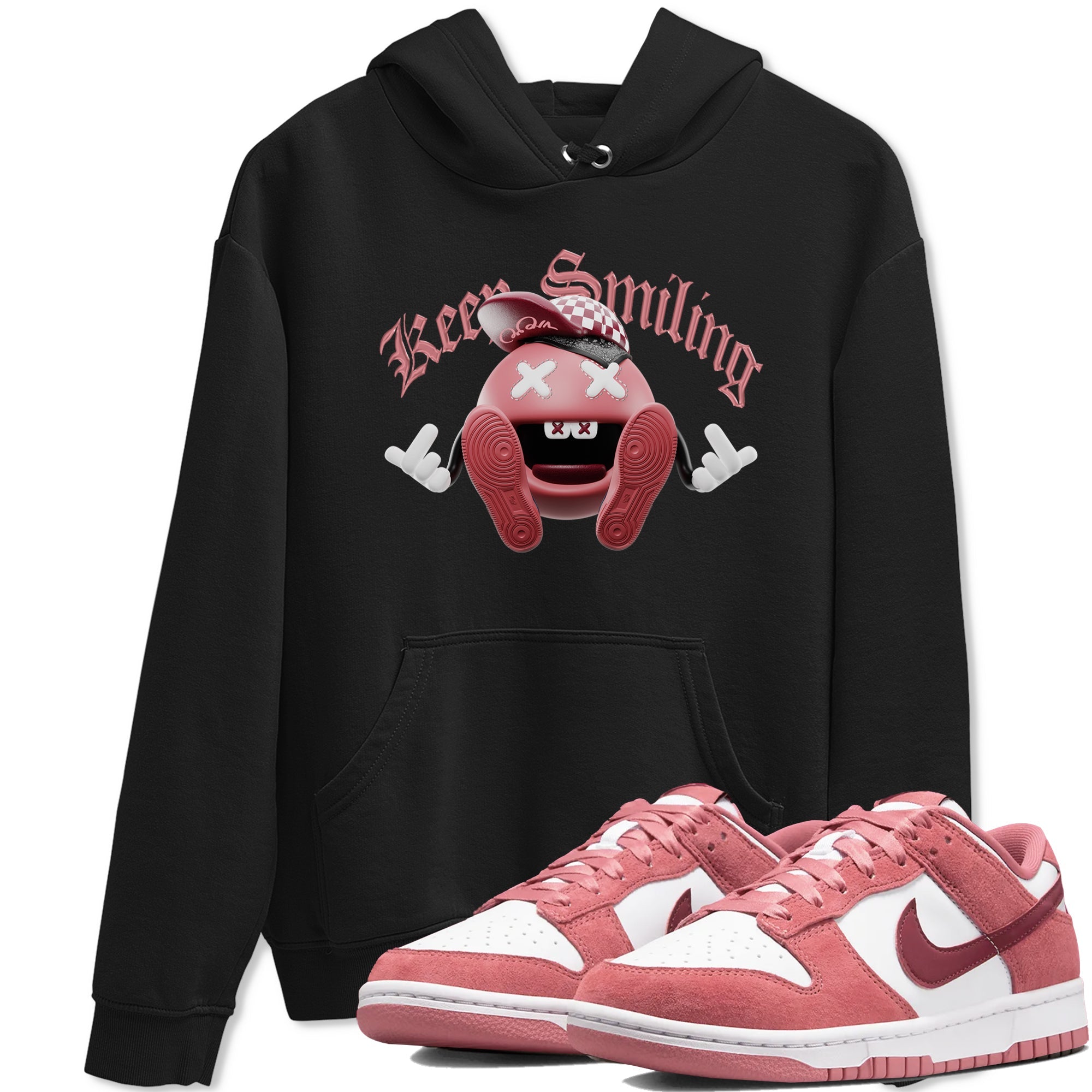 Dunk Valentines Day 2024 shirt to match jordans Keep Smiling sneaker tees Dunk Happy Valentines Day 2024 Drip Gear Zone Unisex Black 1 T-Shirt