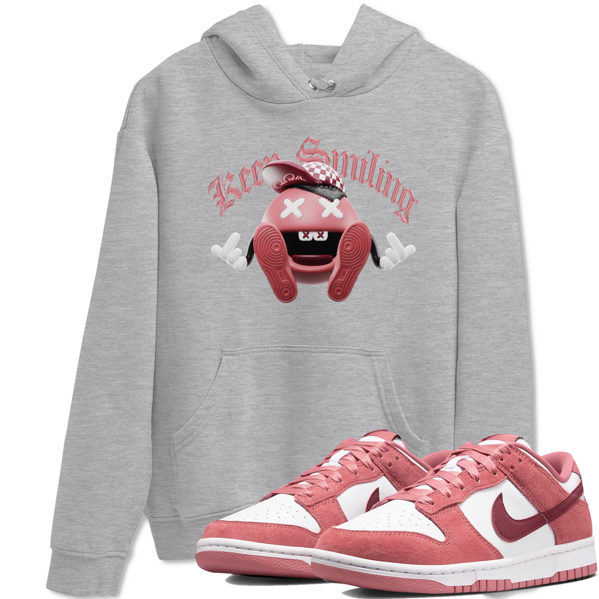 Dunk Valentines Day 2024 shirt to match jordans Keep Smiling sneaker tees Dunk Happy Valentines Day 2024 Drip Gear Zone Unisex Heather Grey 1 T-Shirt