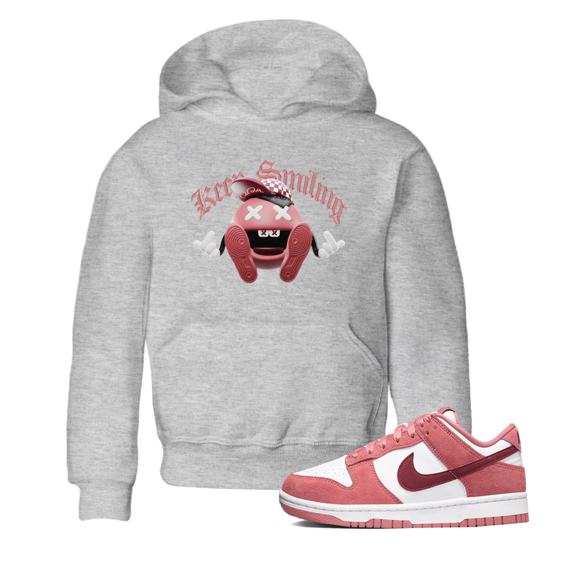 Dunk Valentines Day 2024 shirt to match jordans Keep Smiling sneaker tees Dunk Happy Valentines Day 2024 Drip Gear Zone Baby Toddler Heather Grey 1 T-Shirt