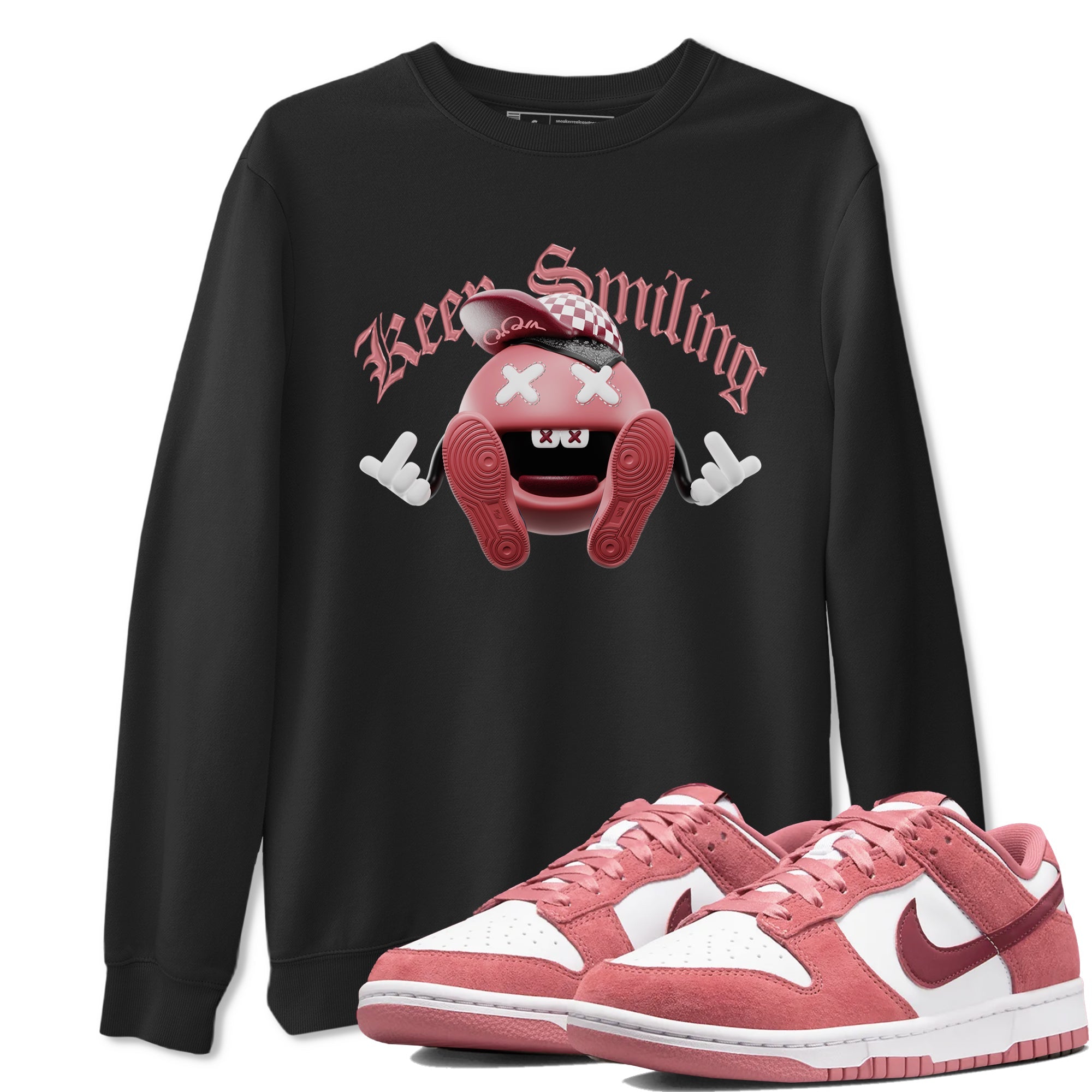 Dunk Valentines Day 2024 shirt to match jordans Keep Smiling sneaker tees Dunk Happy Valentines Day 2024 Drip Gear Zone Unisex Black 1 T-Shirt