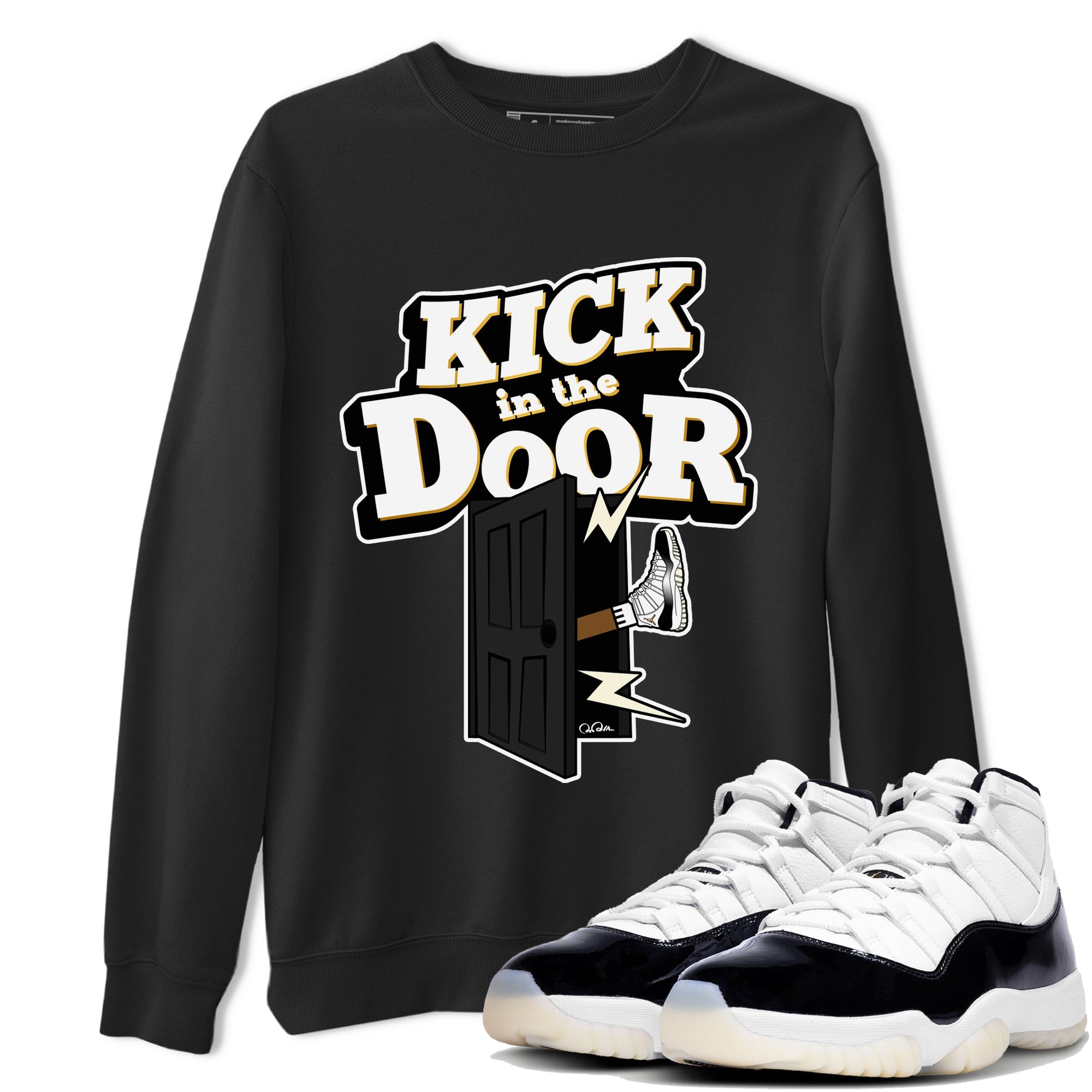 Air Jordan 11 Gratitude shirt to match jordans Kick In The Door sneaker tees AJ11 Gratitude Drip Gear Zone Unisex Black 1 T-Shirt