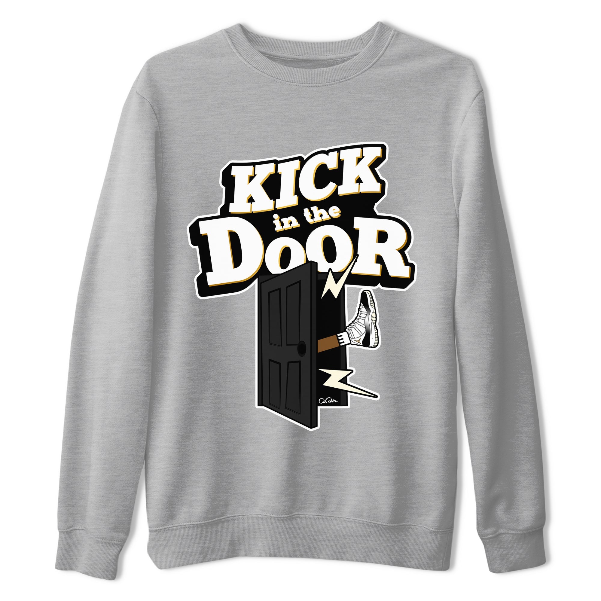 Air Jordan 11 Gratitude shirt to match jordans Kick In The Door sneaker tees AJ11 Gratitude Drip Gear Zone Unisex Heather Grey 2 T-Shirt