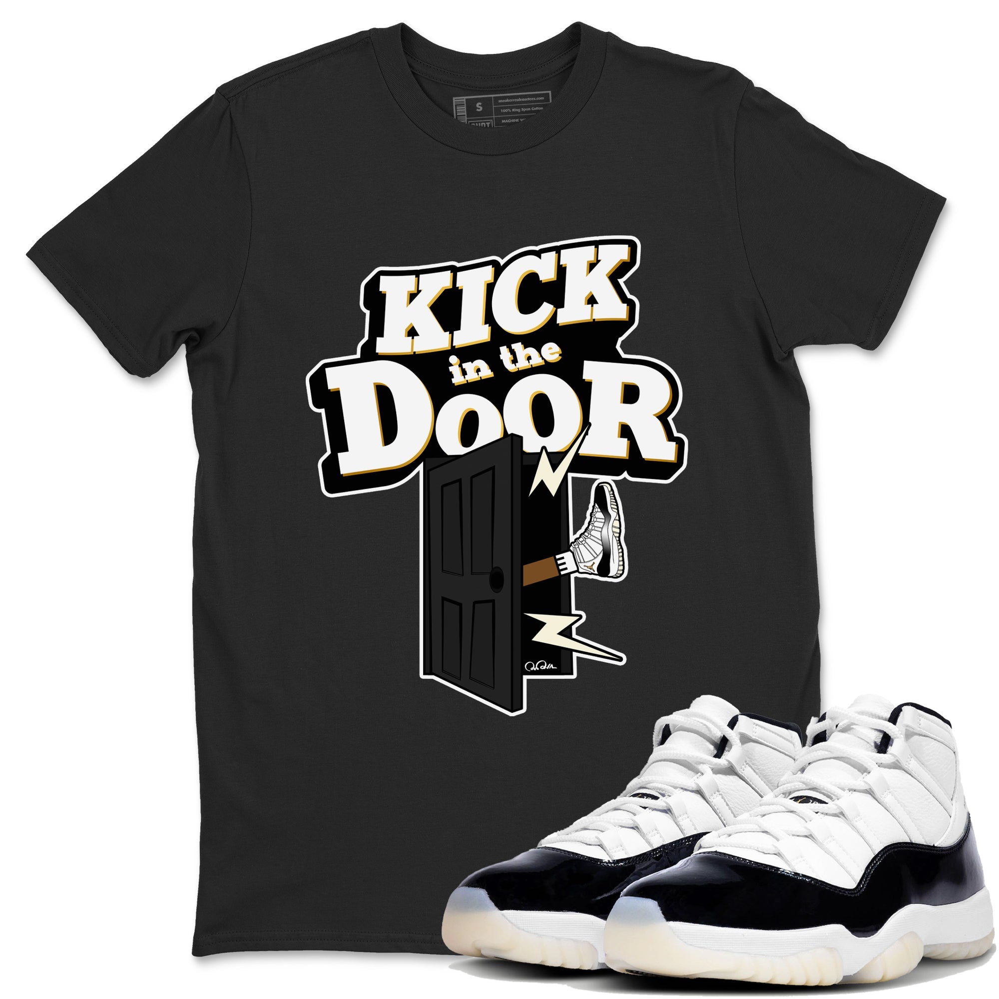 Air Jordan 11 Gratitude shirt to match jordans Kick In The Door sneaker tees AJ11 Gratitude Drip Gear Zone Unisex Black 1 T-Shirt