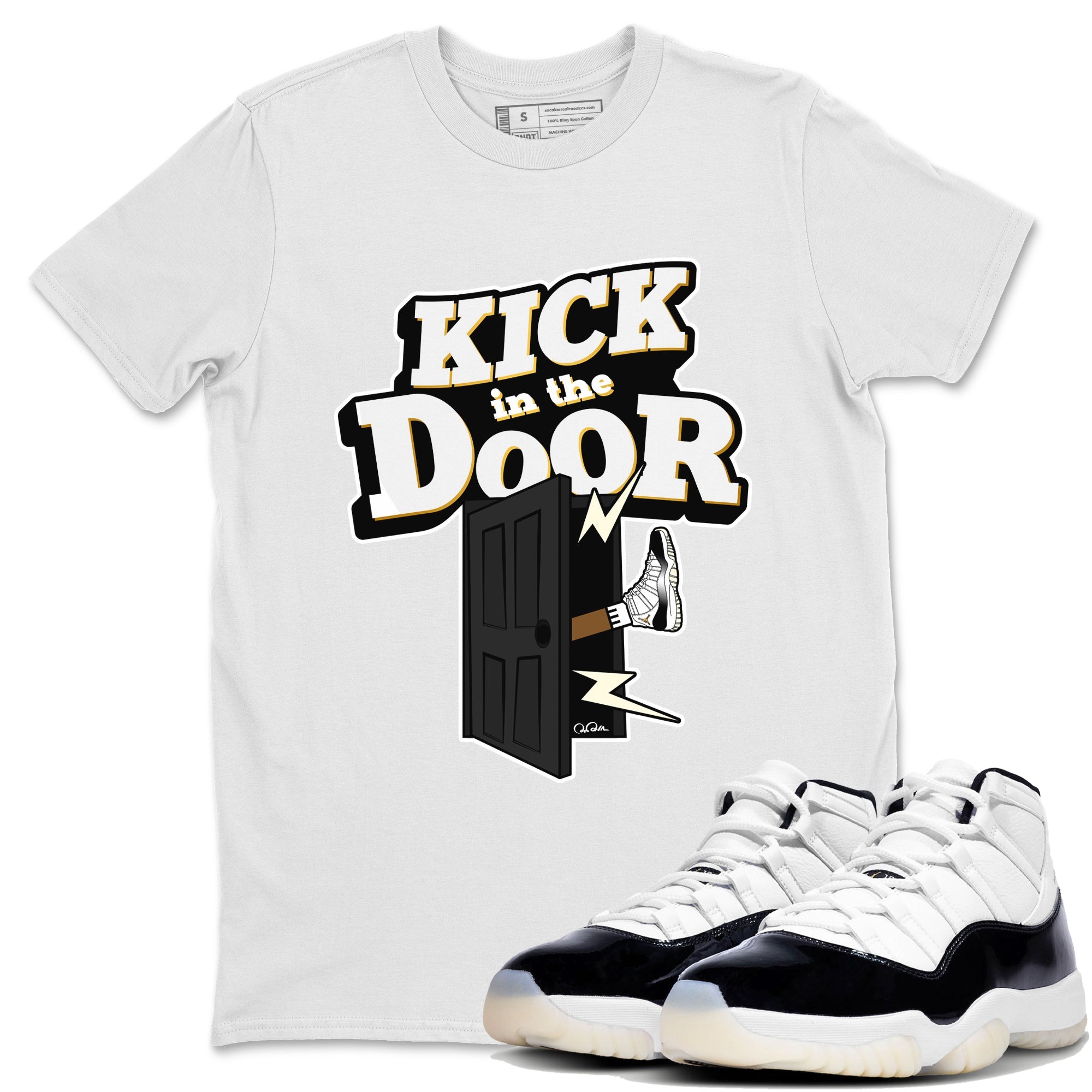 Air Jordan 11 Gratitude shirt to match jordans Kick In The Door sneaker tees AJ11 Gratitude Drip Gear Zone Unisex White 1 T-Shirt