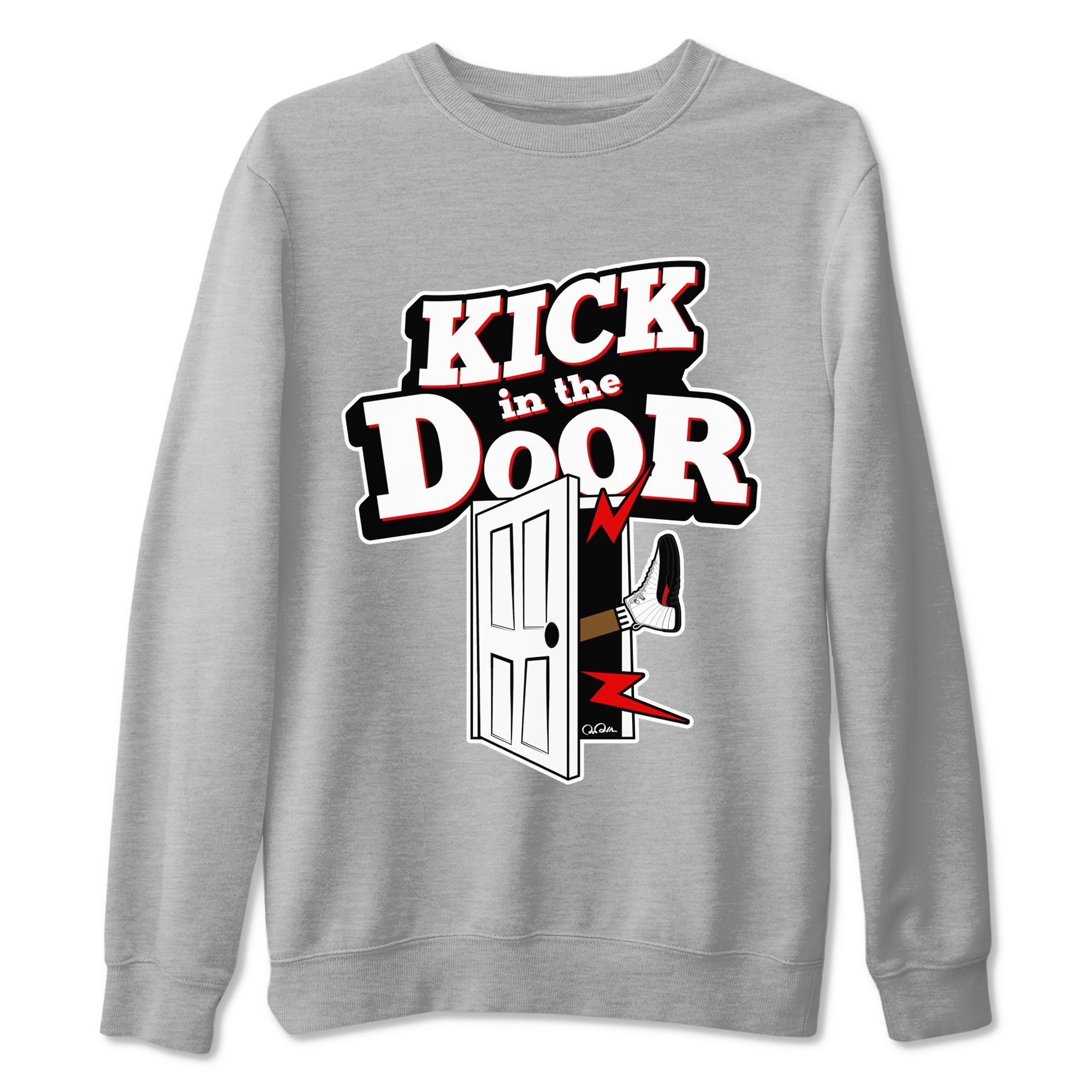 12s Taxi Flip shirts to match jordans Kick In The Door sneaker match tees Air Jordan 12 Taxi Flip Drip Gear Zone streetwear brand Heather Grey 2 unisex cotton tee