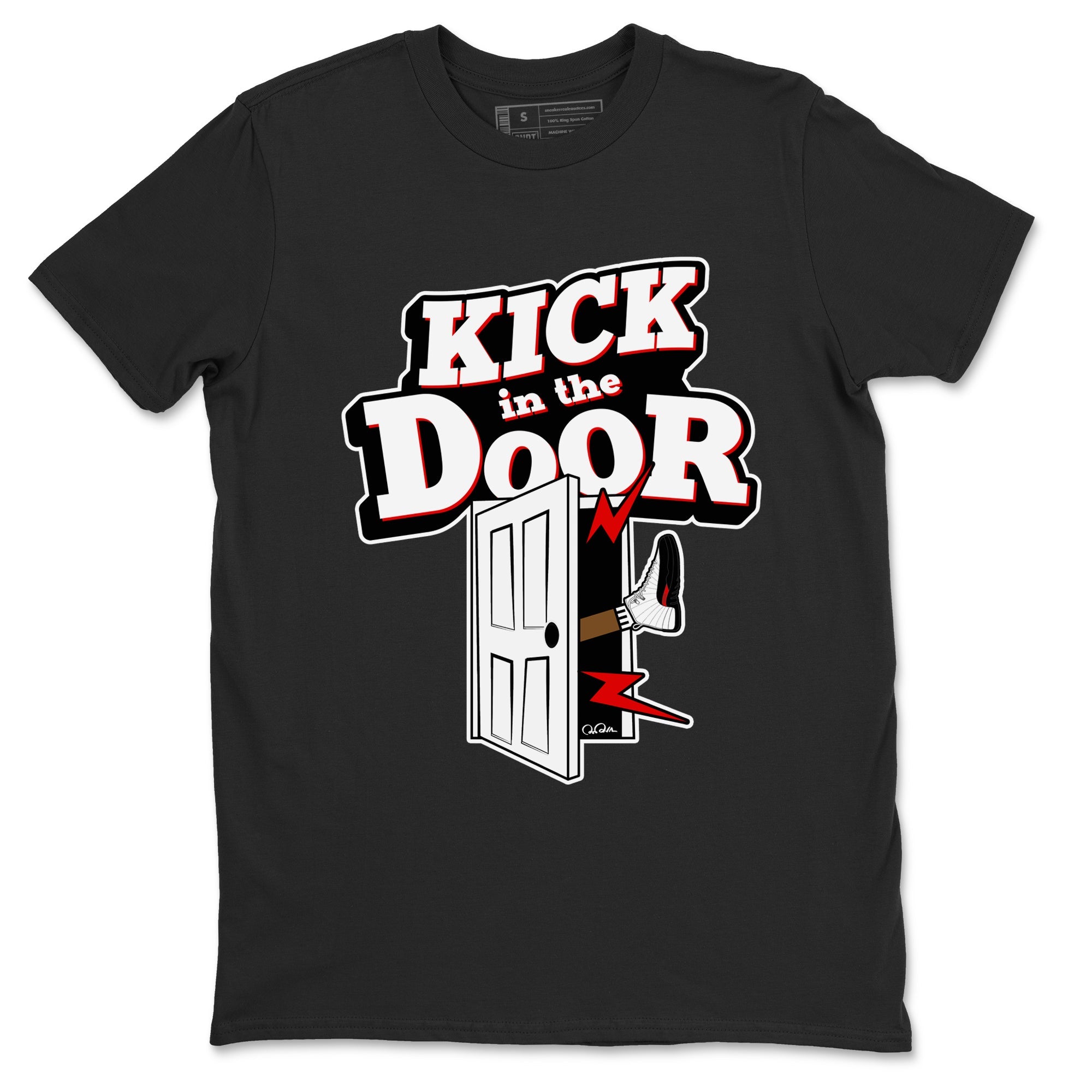 12s Taxi Flip shirts to match jordans Kick In The Door sneaker match tees Air Jordan 12 Taxi Flip Drip Gear Zone streetwear brand Black 2 unisex cotton tee