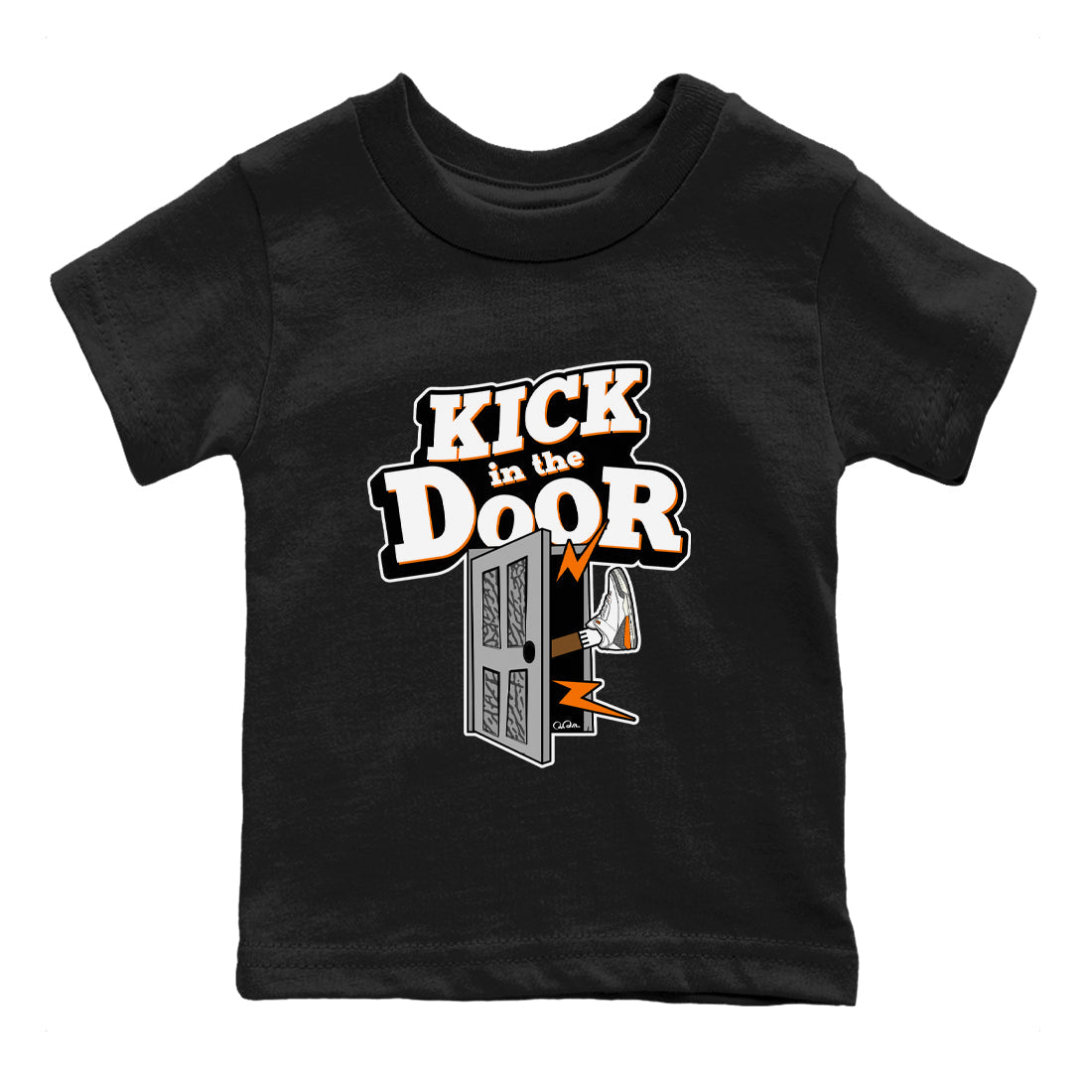 3s Georgia Peach shirt to match jordans Kick In The Door sneaker tees Air Jordan 3 Georgia Peach Drip Gear Zone baby toddler Black 2 cotton Shirt