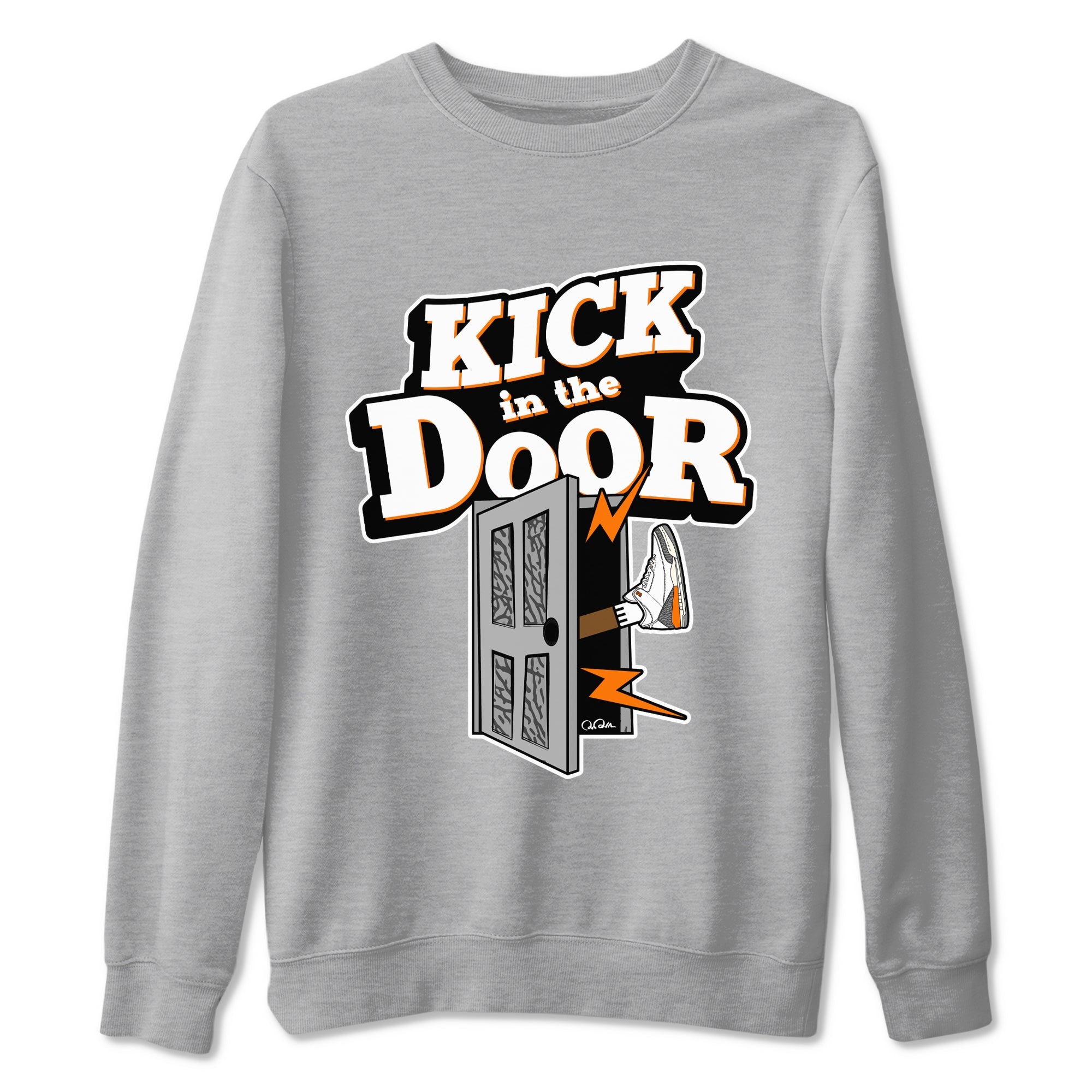 3s Georgia Peach shirt to match jordans Kick In The Door sneaker tees Air Jordan 3 Georgia Peach Drip Gear Zone unisex cotton Heather Grey 2 crew neck shirt