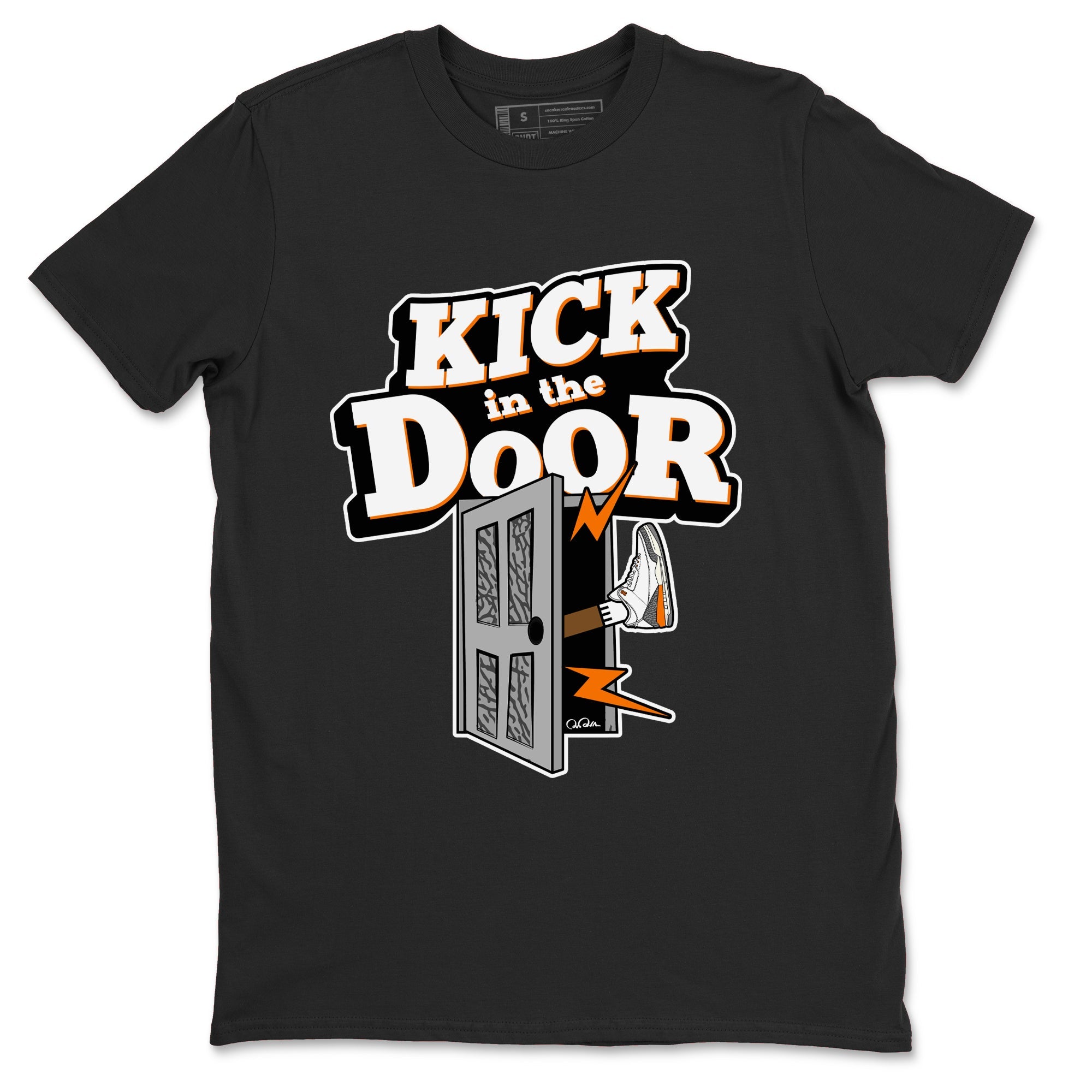 3s Georgia Peach shirt to match jordans Kick In The Door sneaker tees Air Jordan 3 Georgia Peach Drip Gear Zone unisex cotton Black 2 crew neck shirt