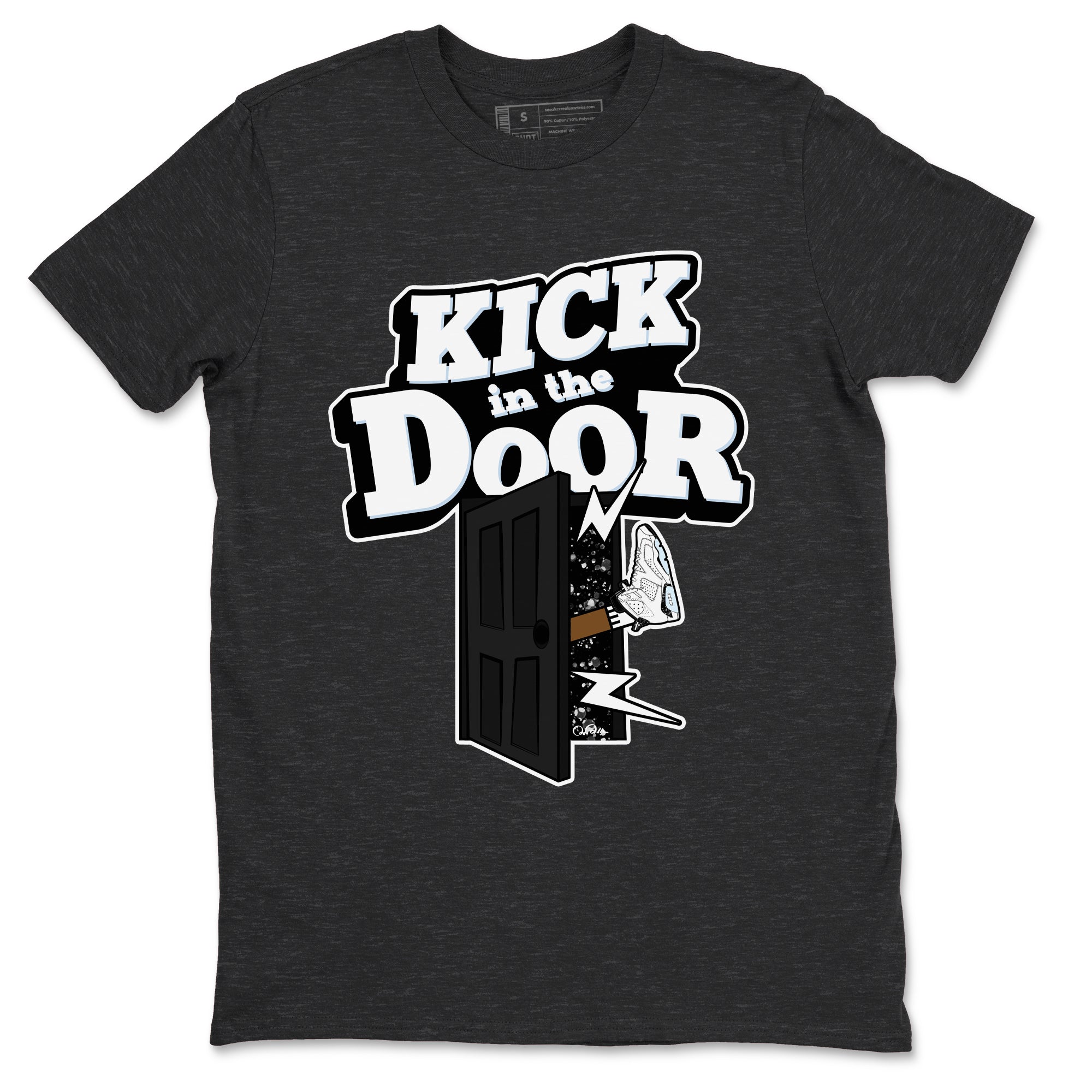 AJ6 White Black shirts to match jordans Kick In The Door sneaker match tees Air Jordan 6 White Black Drip Gear Zone streetwear brand Charcoal Heather 2 unisex cotton tee