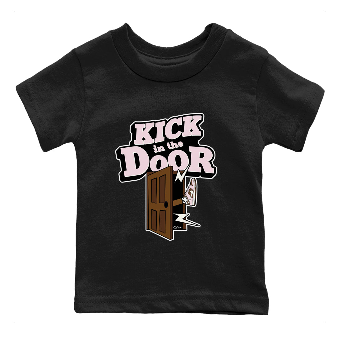 Dunk Cacao Wow And Pink Foam shirts to match jordans Kick In The Door sneaker match tees Dunk Cacao Wow And Pink Foam Drip Gear Zone streetwear brand Baby and Youth Black 2 cotton tee