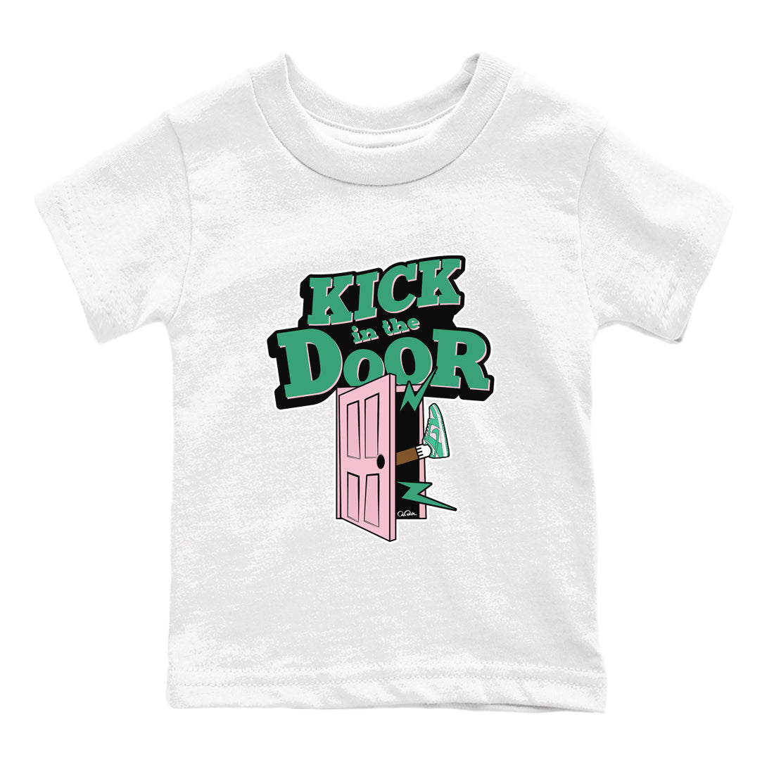 Dunk Low Medium Soft Pink Malachite shirt to match jordans Kick In The Door sneaker tees Dunk Medium Soft Pink Malachite Drip Gear Zone baby toddler White 2 cotton Shirt