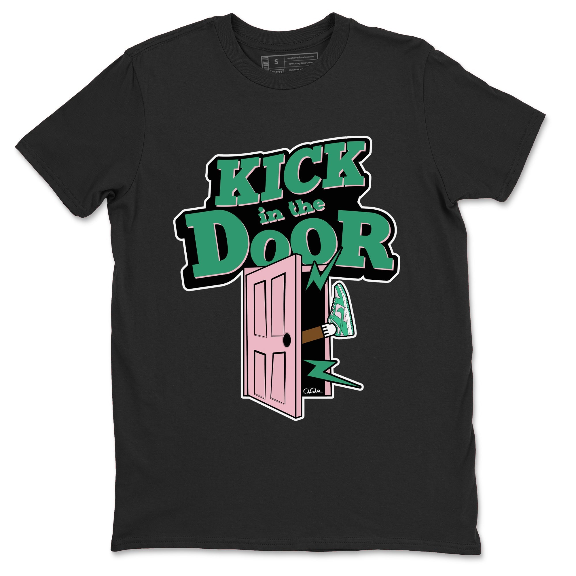 Dunk Low Medium Soft Pink Malachite shirt to match jordans Kick In The Door sneaker tees Dunk Medium Soft Pink Malachite Drip Gear Zone unisex cotton Black 2 crew neck shirt