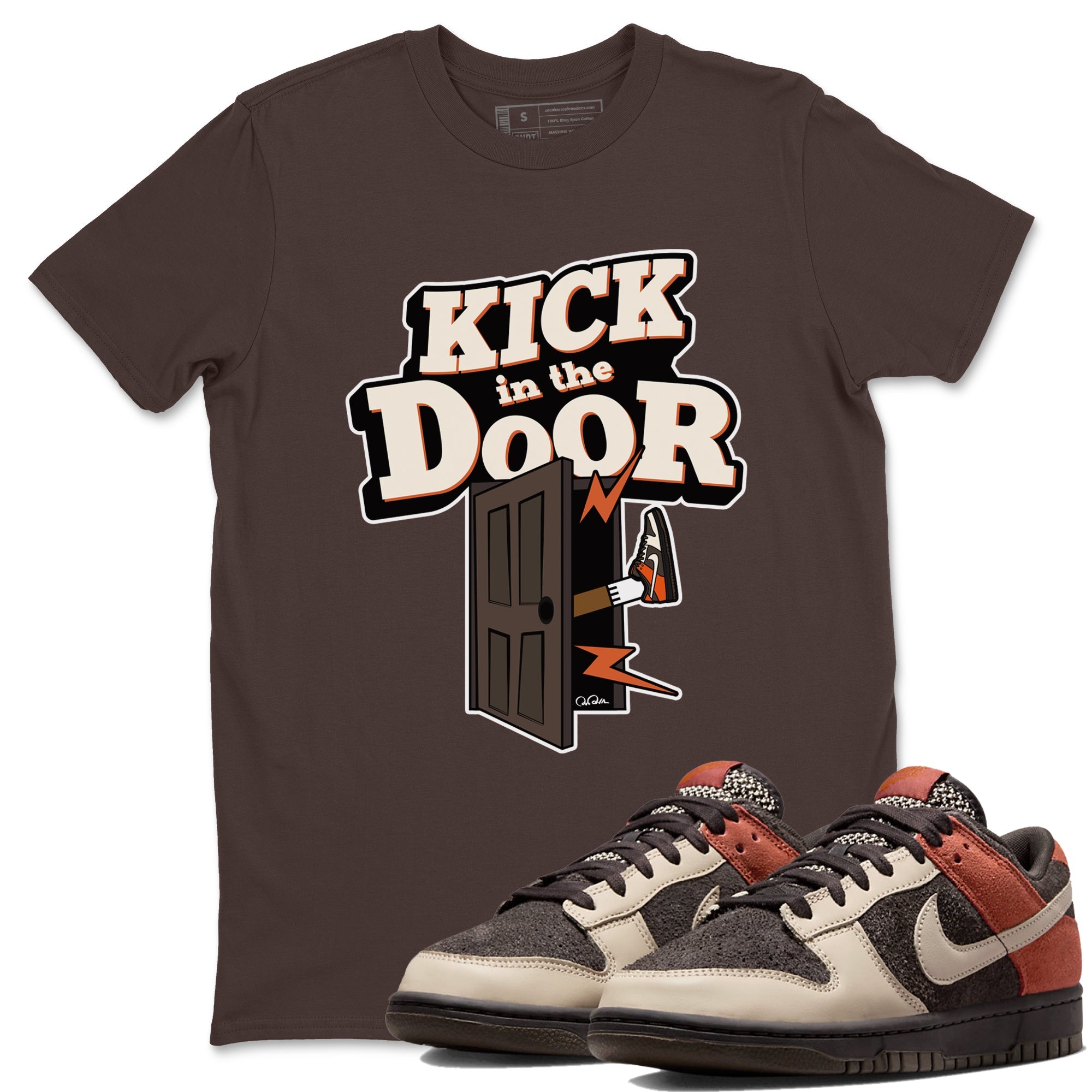 Dunk Red Panda shirt to match jordans Kick In The Door sneaker tees Nike Dunk LowRed Panda Drip Gear Zone Unisex Dark Chocolate 1 T-Shirt