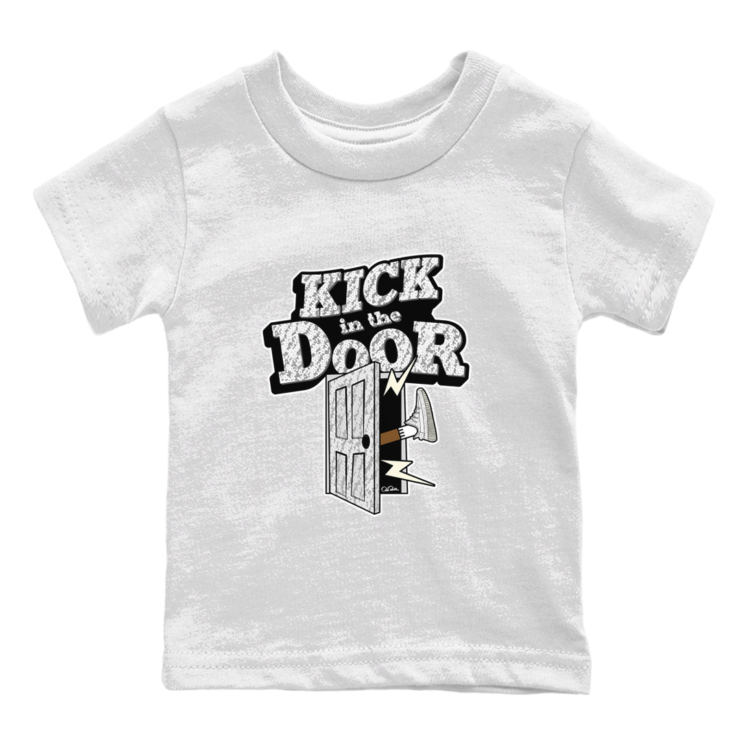 Yeezy 350 Static shirt to match jordans Kick In The Door sneaker tees Adidas Yeezy 350 Static Drip Gear Zone Baby Toddler White 2 T-Shirt