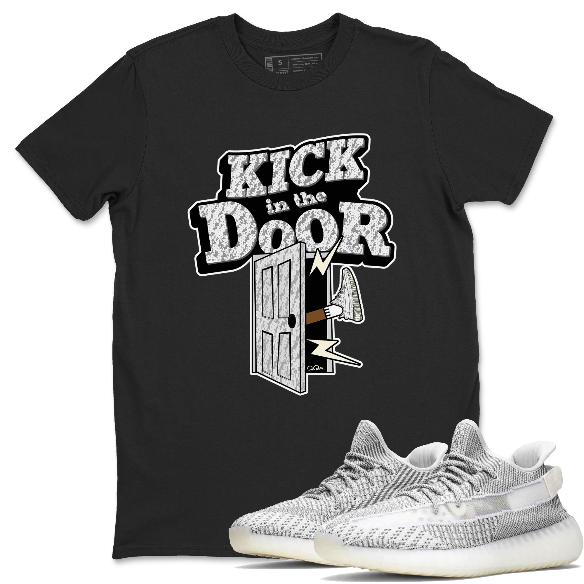 Yeezy 350 Static shirt to match jordans Kick In The Door sneaker tees Adidas Yeezy 350 Static Drip Gear Zone Unisex Black 1 T-Shirt