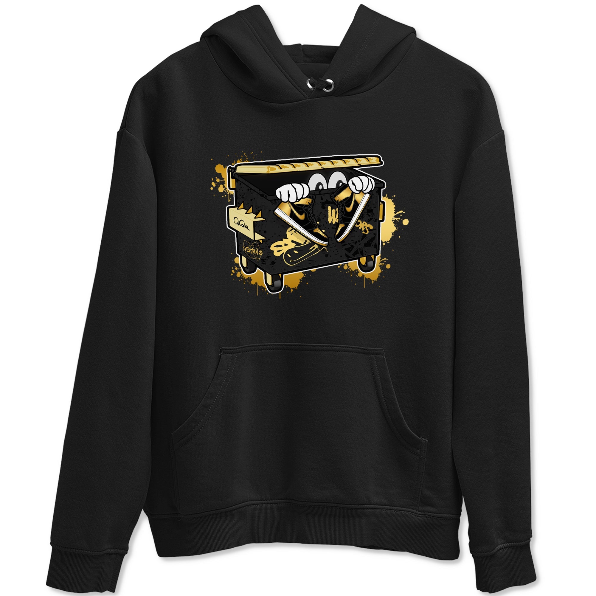 1s Black Metallic Gold shirts to match jordans Kick Trash sneaker match tees Air Jordan 1 Black Metallic Gold Drip Gear Zone streetwear brand Black 2 unisex cotton tee
