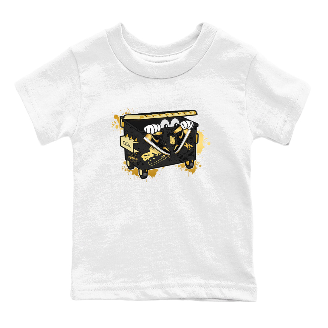 1s Black Metallic Gold shirts to match jordans Kick Trash sneaker match tees Air Jordan 1 Black Metallic Gold Drip Gear Zone streetwear brand Baby and Youth White 2 cotton tee