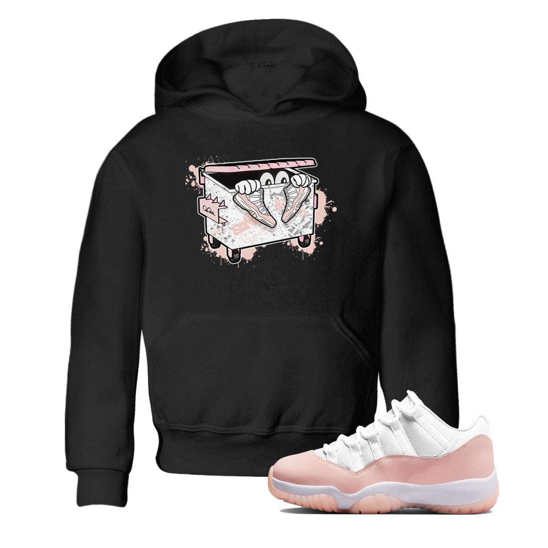 AJ11 Legend Pink shirts to match jordans Kick Trash sneaker match tees Air Jordan 11 Legend Pink Drip Gear Zone streetwear brand Baby and Youth Black 1 cotton tee