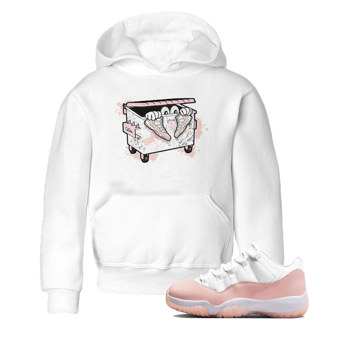 AJ11 Legend Pink shirts to match jordans Kick Trash sneaker match tees Air Jordan 11 Legend Pink Drip Gear Zone streetwear brand Baby and Youth White 1 cotton tee