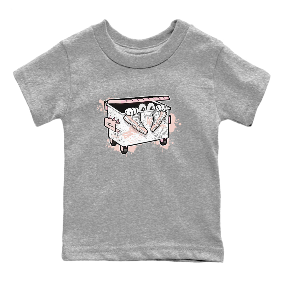 AJ11 Legend Pink shirts to match jordans Kick Trash sneaker match tees Air Jordan 11 Legend Pink Drip Gear Zone streetwear brand Baby and Youth Heather Grey 2 cotton tee