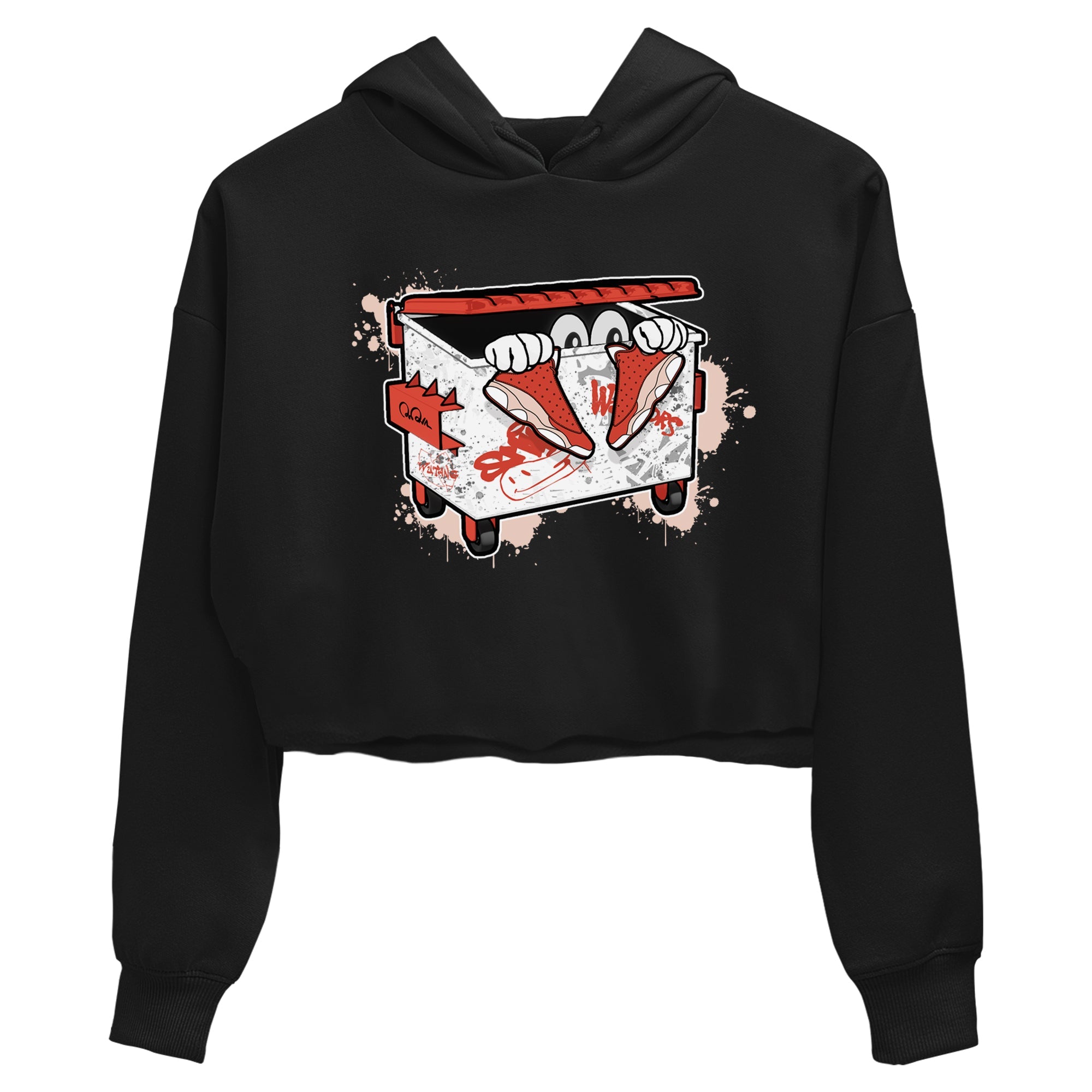 13s Dune Red shirts to match jordans Kick Trash sneaker match tees Air Jordan 13 Dune Red Drip Gear Zone streetwear brand Black 2 crop tee