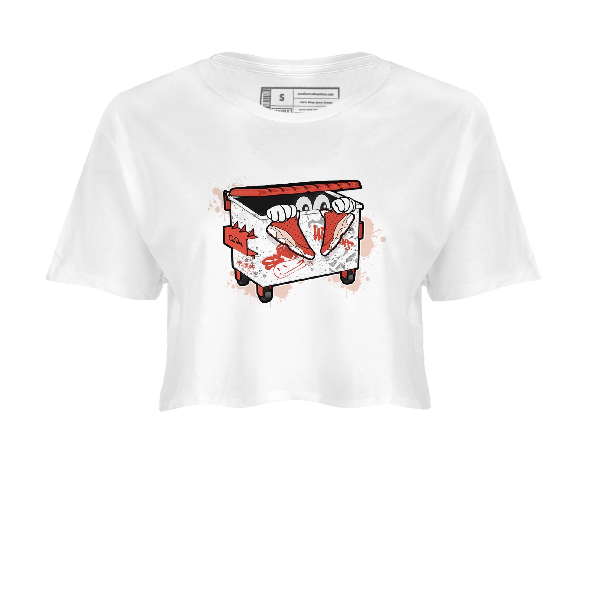 13s Dune Red shirts to match jordans Kick Trash sneaker match tees Air Jordan 13 Dune Red Drip Gear Zone streetwear brand White 2 crop tee