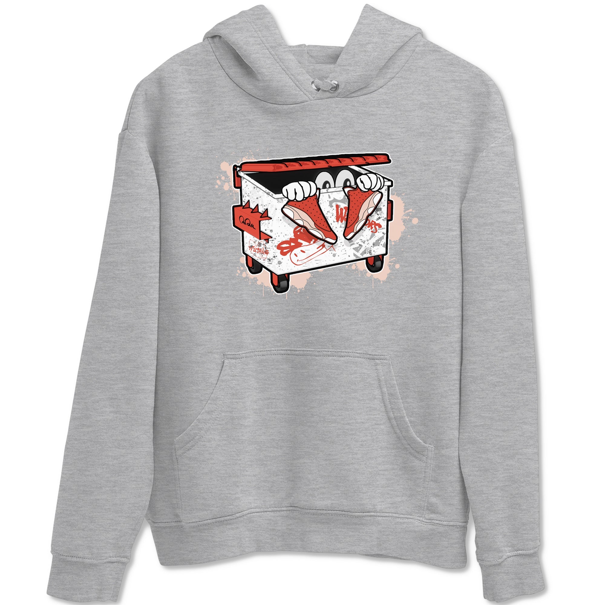 13s Dune Red shirts to match jordans Kick Trash sneaker match tees Air Jordan 13 Dune Red Drip Gear Zone streetwear brand Heather Grey 2 unisex cotton tee