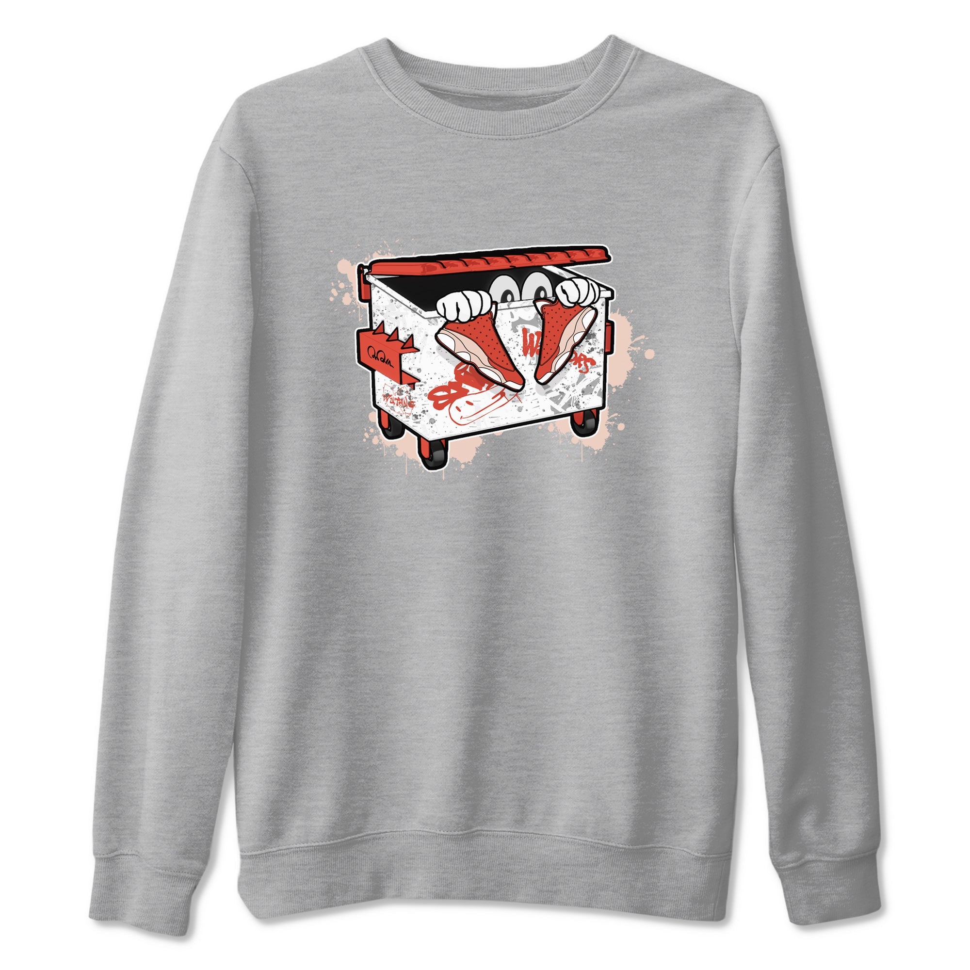13s Dune Red shirts to match jordans Kick Trash sneaker match tees Air Jordan 13 Dune Red Drip Gear Zone streetwear brand Heather Grey 2 unisex cotton tee
