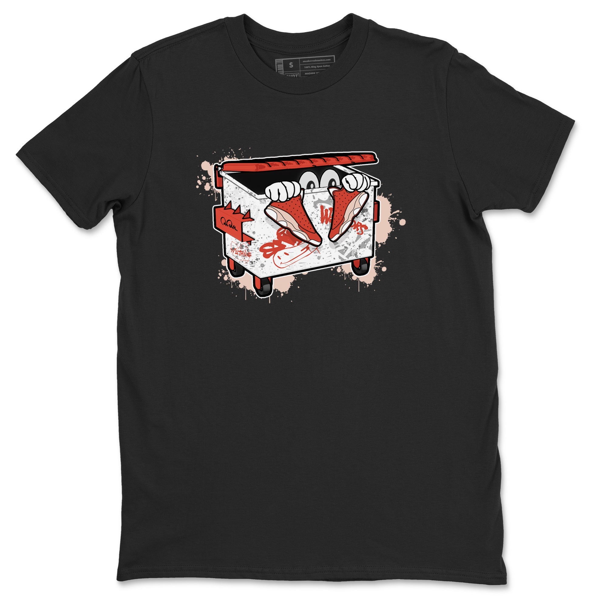 13s Dune Red shirts to match jordans Kick Trash sneaker match tees Air Jordan 13 Dune Red Drip Gear Zone streetwear brand Black 2 unisex cotton tee