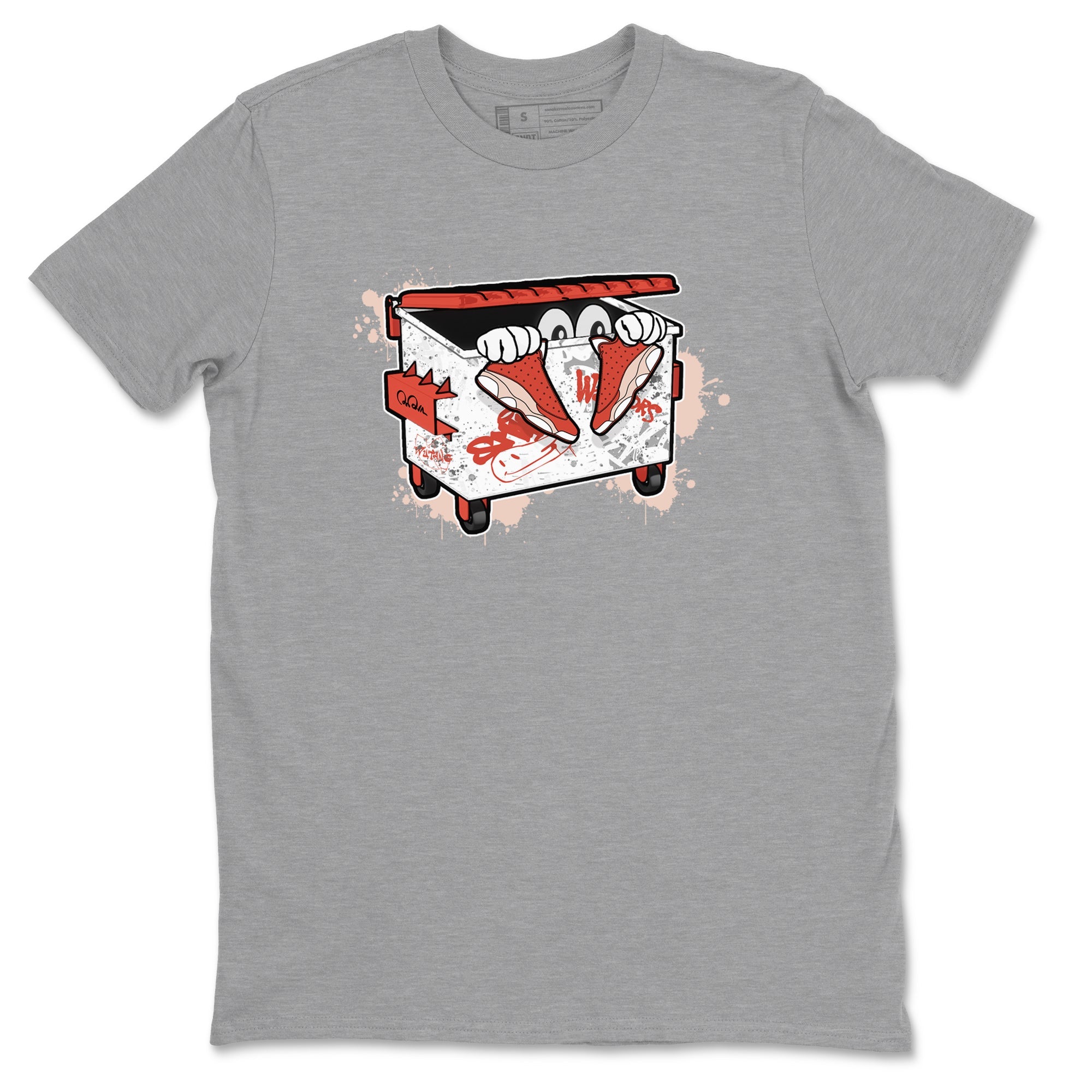 13s Dune Red shirts to match jordans Kick Trash sneaker match tees Air Jordan 13 Dune Red Drip Gear Zone streetwear brand Heather Grey 2 unisex cotton tee