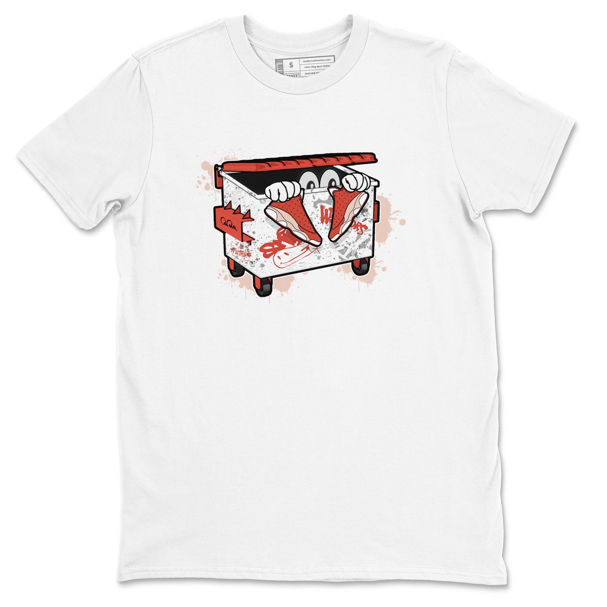 13s Dune Red shirts to match jordans Kick Trash sneaker match tees Air Jordan 13 Dune Red Drip Gear Zone streetwear brand White 2 unisex cotton tee