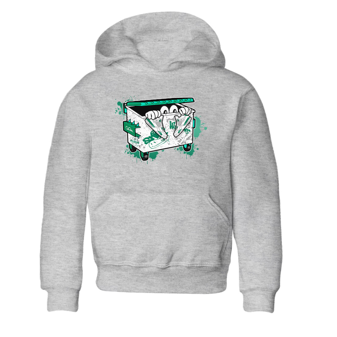 4s Oxidized Green shirts to match jordans Kick Trash sneaker match tees Air Jordan 4 Oxidized Green Drip Gear Zone streetwear brand Baby and Youth Heather Grey 2 cotton tee