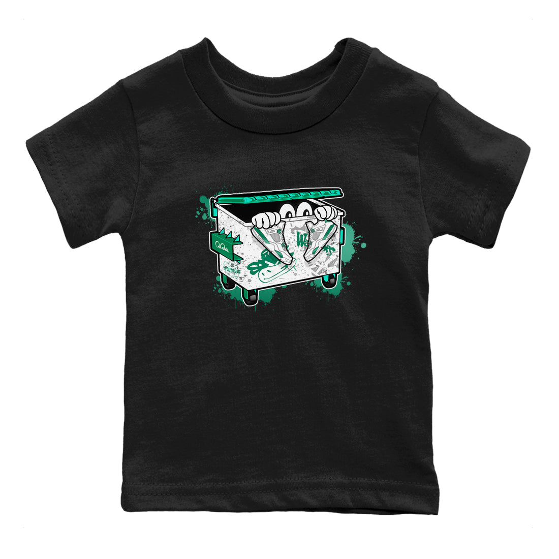 4s Oxidized Green shirts to match jordans Kick Trash sneaker match tees Air Jordan 4 Oxidized Green Drip Gear Zone streetwear brand Baby and Youth Black 2 cotton tee