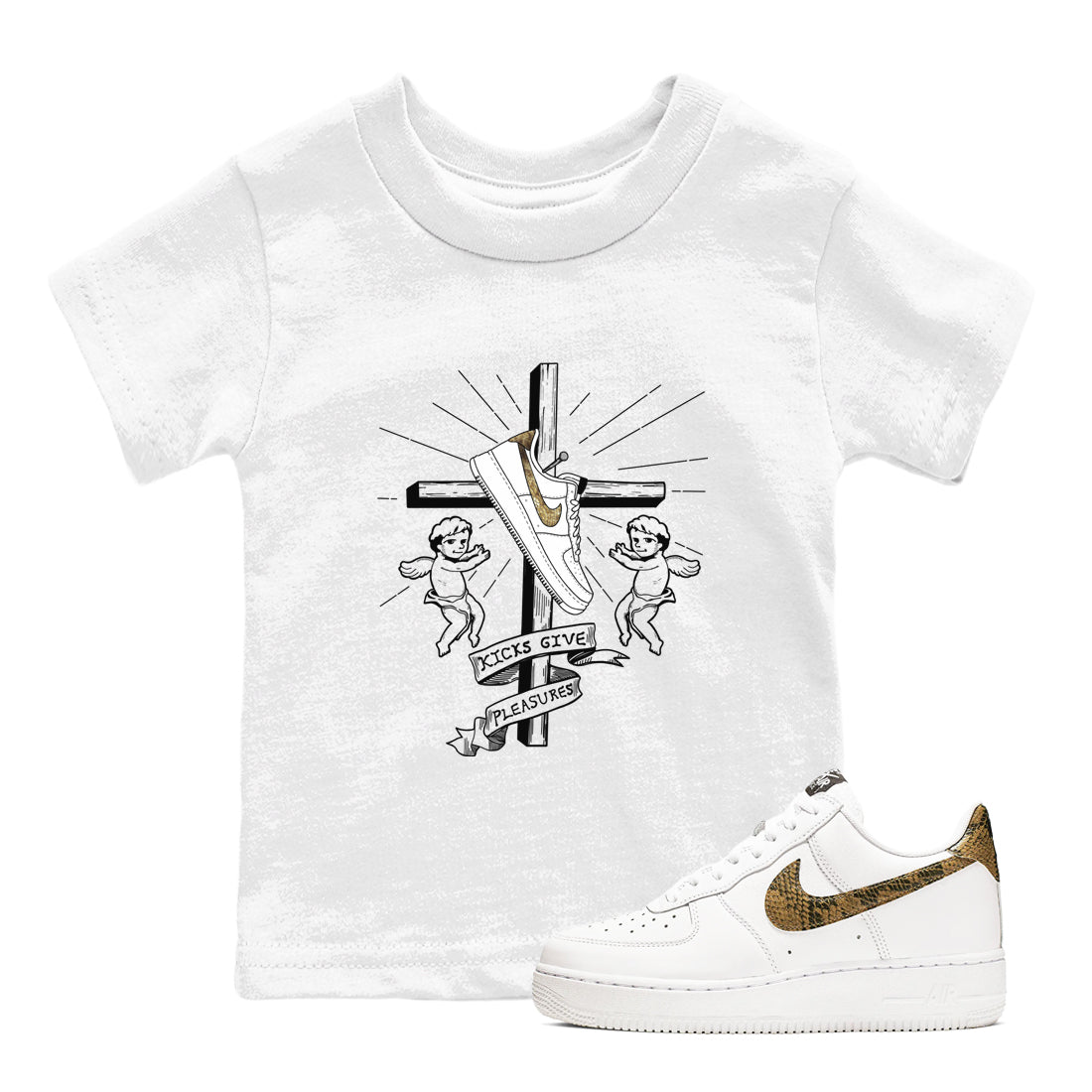 Air Force 1 Ivory Snake shirt to match jordans Kicks Give Pleasures sneaker tees Air Force 1 Ivory Snake Drip Gear Zone baby toddler White 1 cotton Shirt