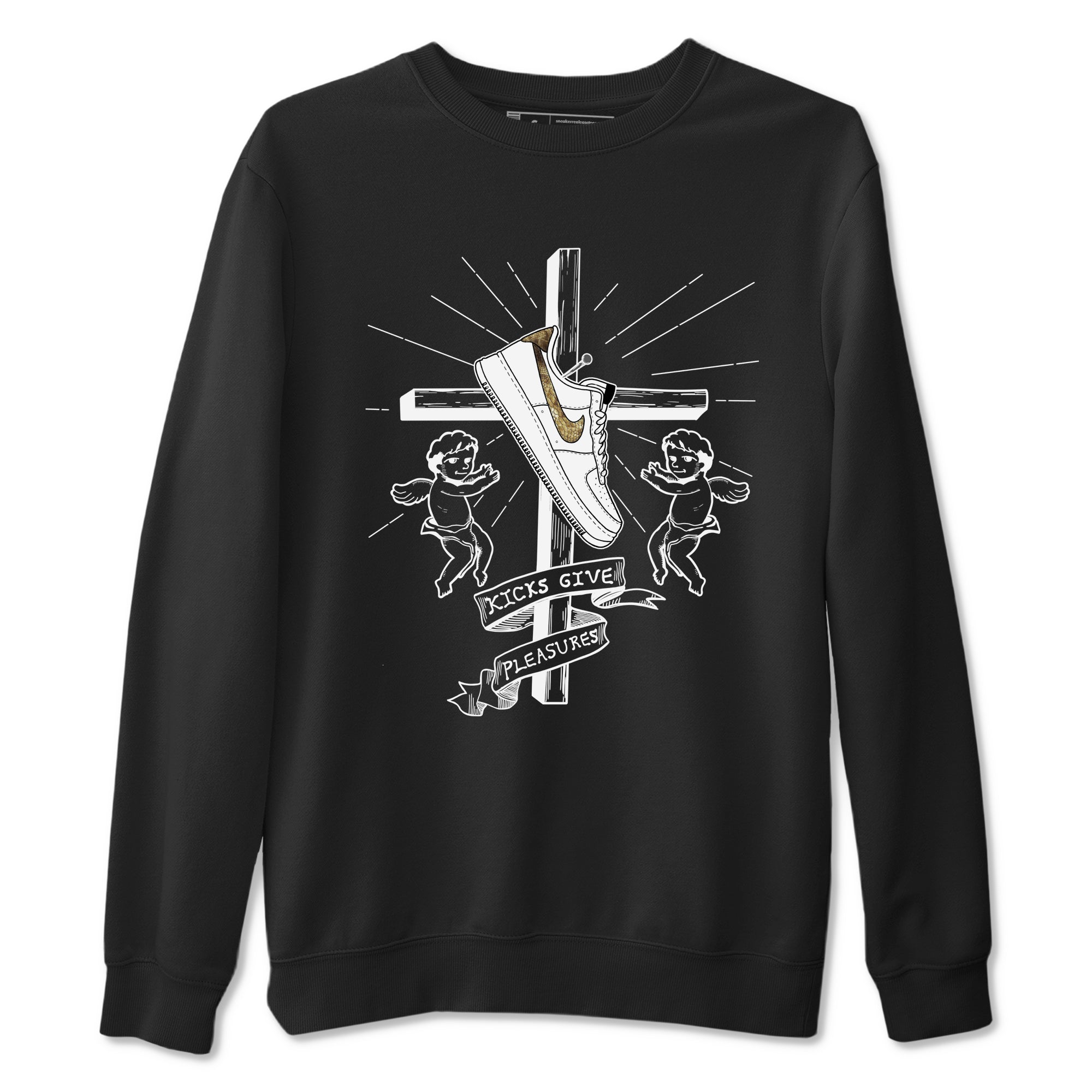 Air Force 1 Ivory Snake shirt to match jordans Kicks Give Pleasures sneaker tees Air Force 1 Ivory Snake Drip Gear Zone unisex cotton Black 2 crew neck shirt