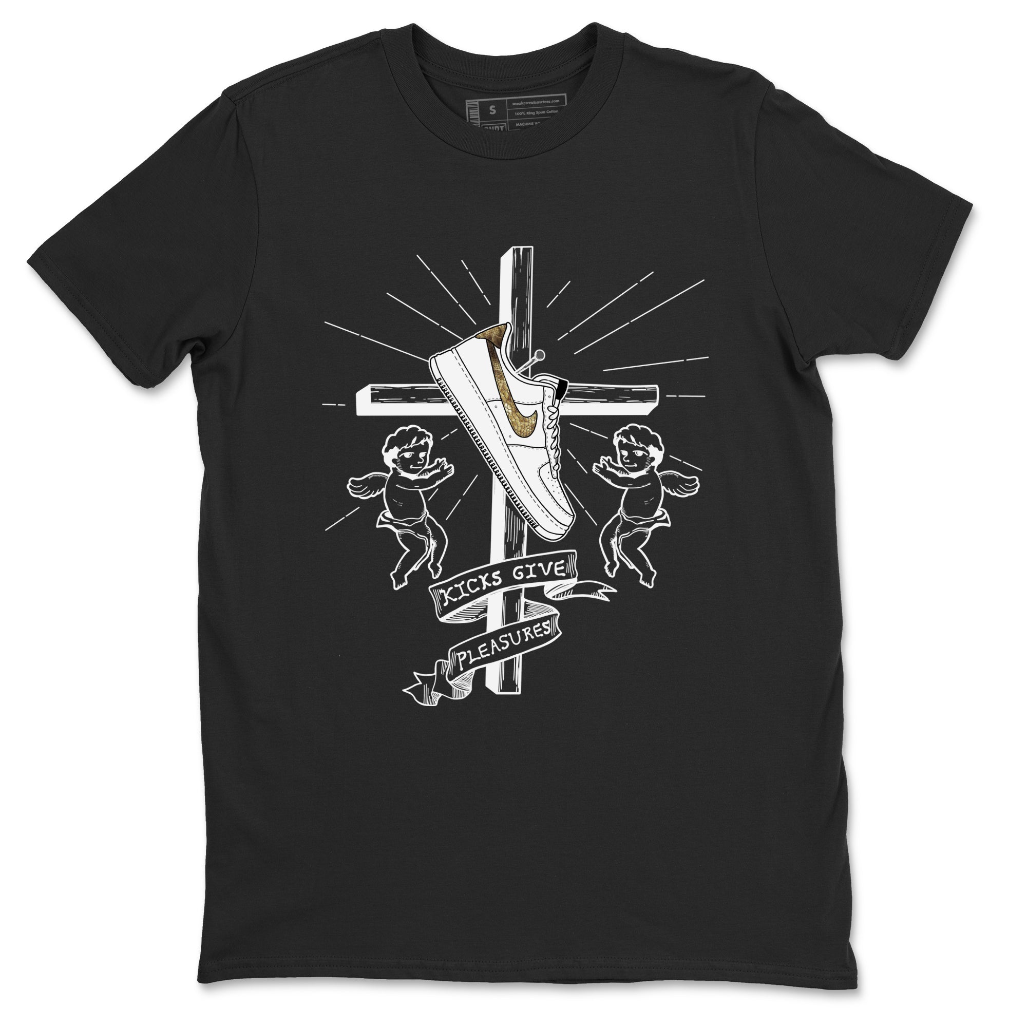 Air Force 1 Ivory Snake shirt to match jordans Kicks Give Pleasures sneaker tees Air Force 1 Ivory Snake Drip Gear Zone unisex cotton Black 2 crew neck shirt