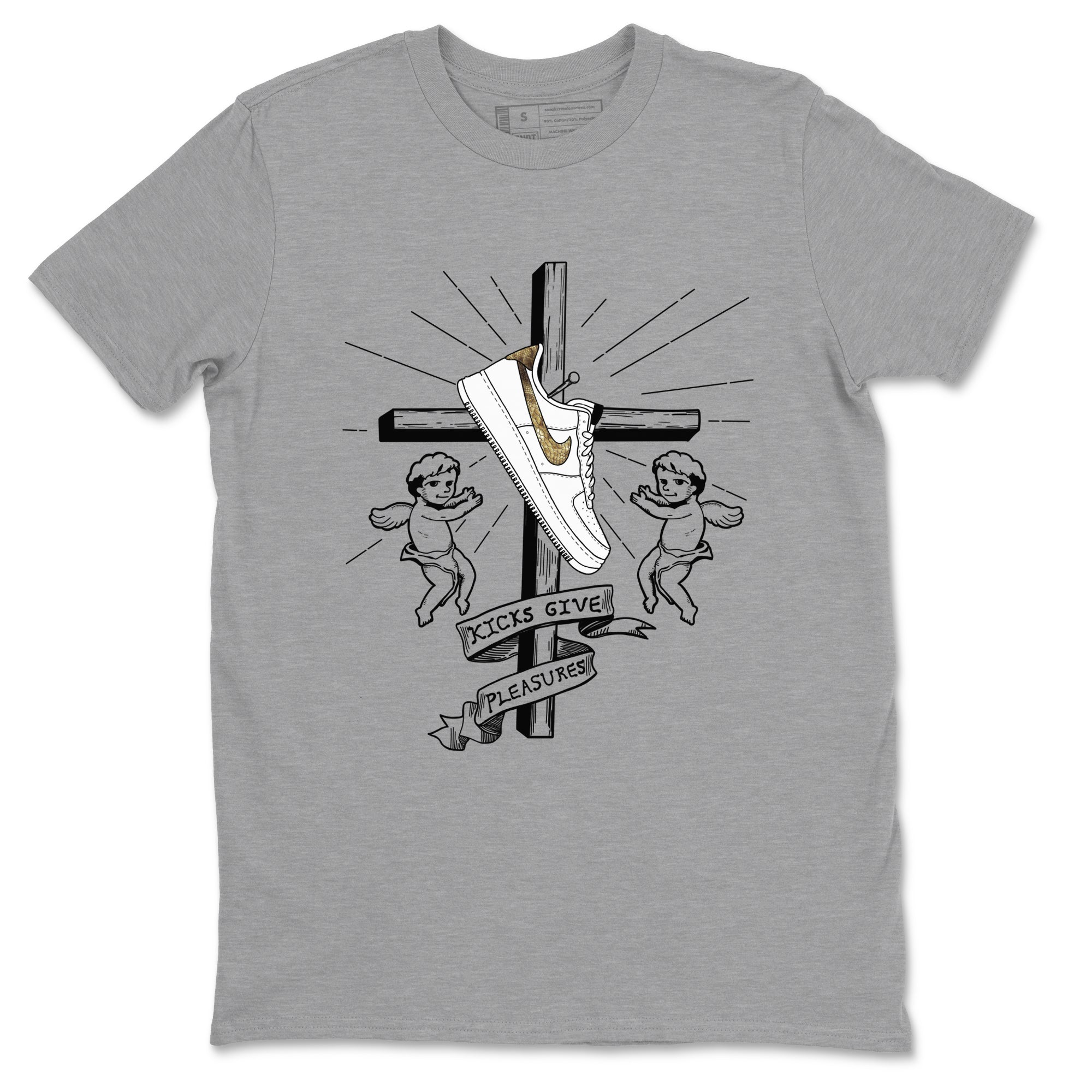 Air Force 1 Ivory Snake shirt to match jordans Kicks Give Pleasures sneaker tees Air Force 1 Ivory Snake Drip Gear Zone unisex cotton Heather Grey 2 crew neck shirt